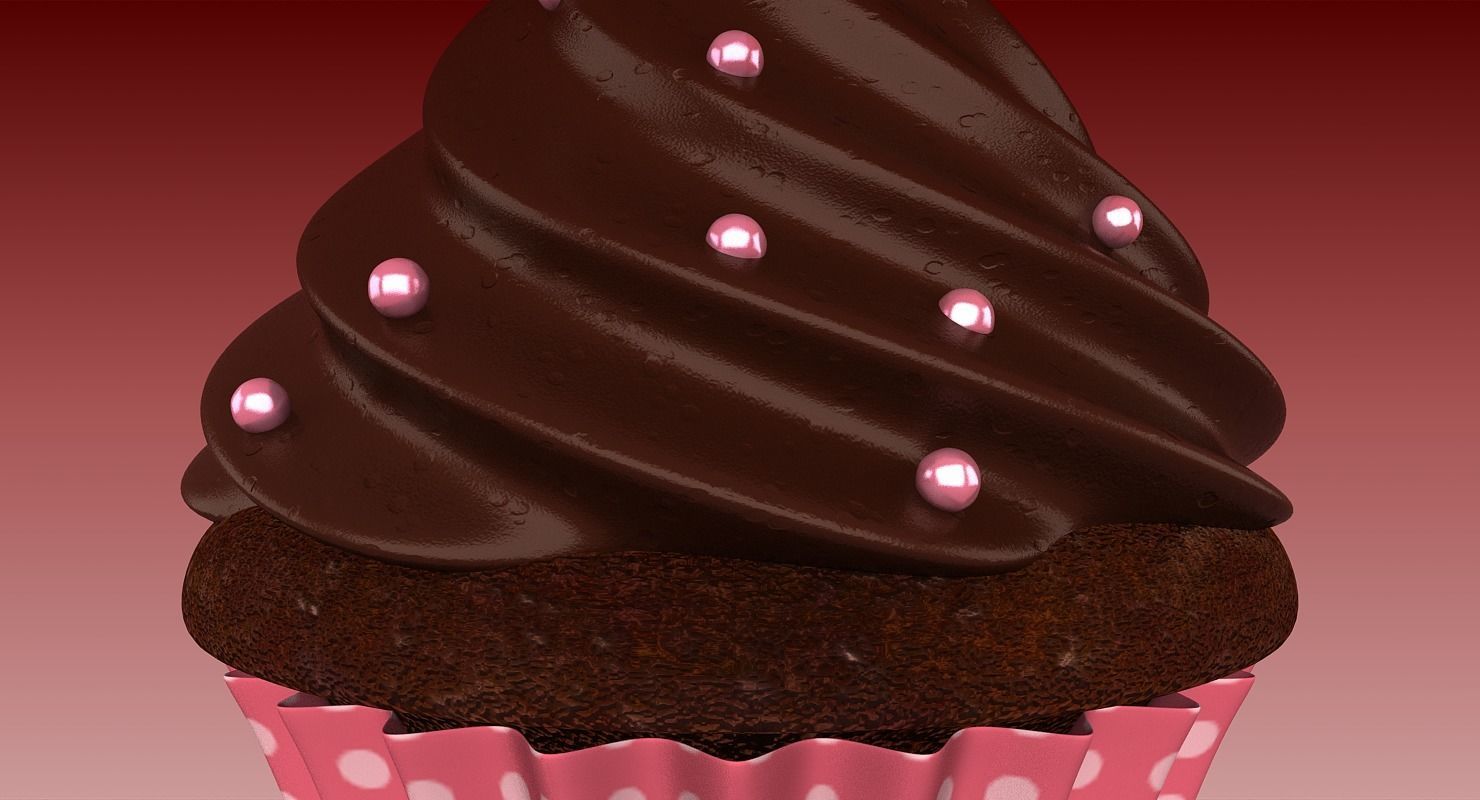 Chocolate Cupcake 3D model_2