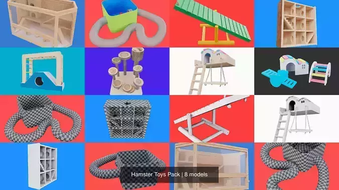Hamster Toys Pack 3D Model Collection