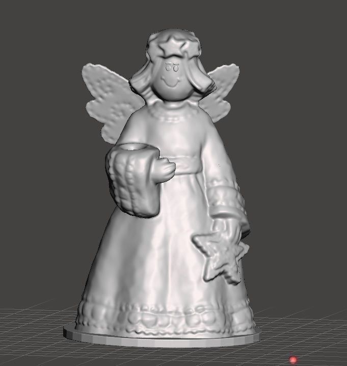Christmas angel optional light holder 3D print model_3