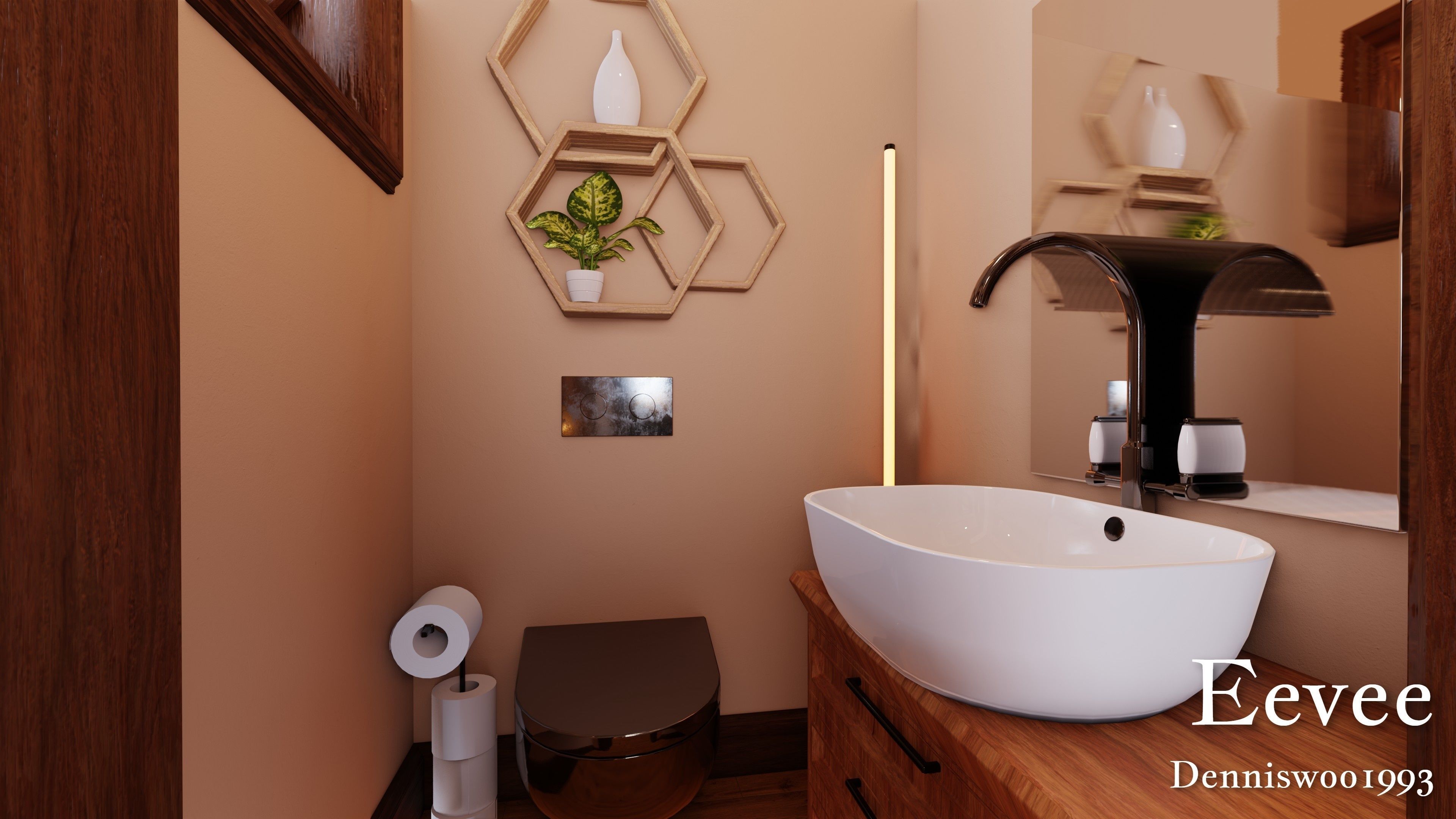 Modular Classic Style American House 6 Low-poly 3D model_33