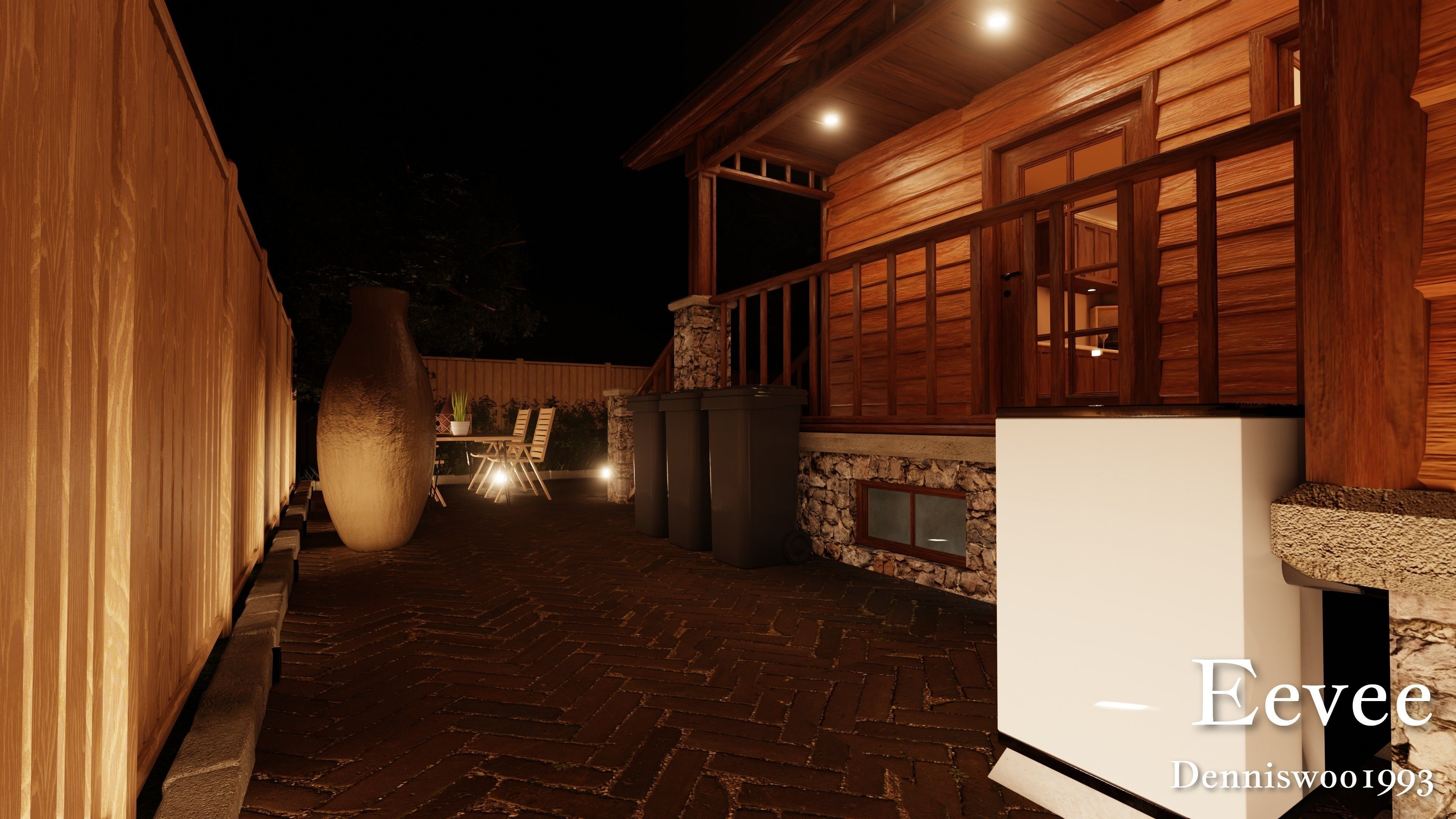 Modular Classic Style American House 6 Low-poly 3D model_44