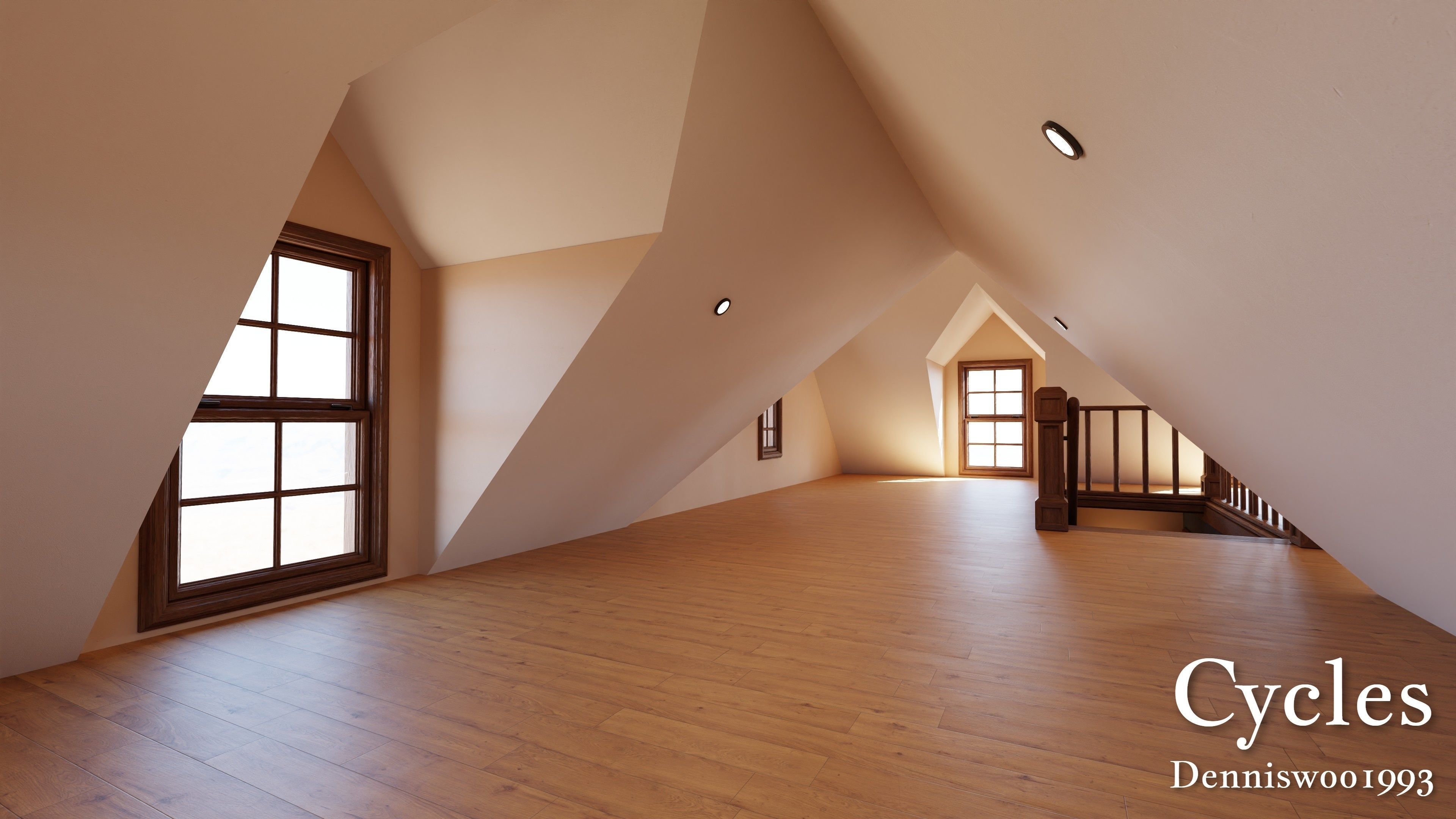 Modular Classic Style American House 6 Low-poly 3D model_13