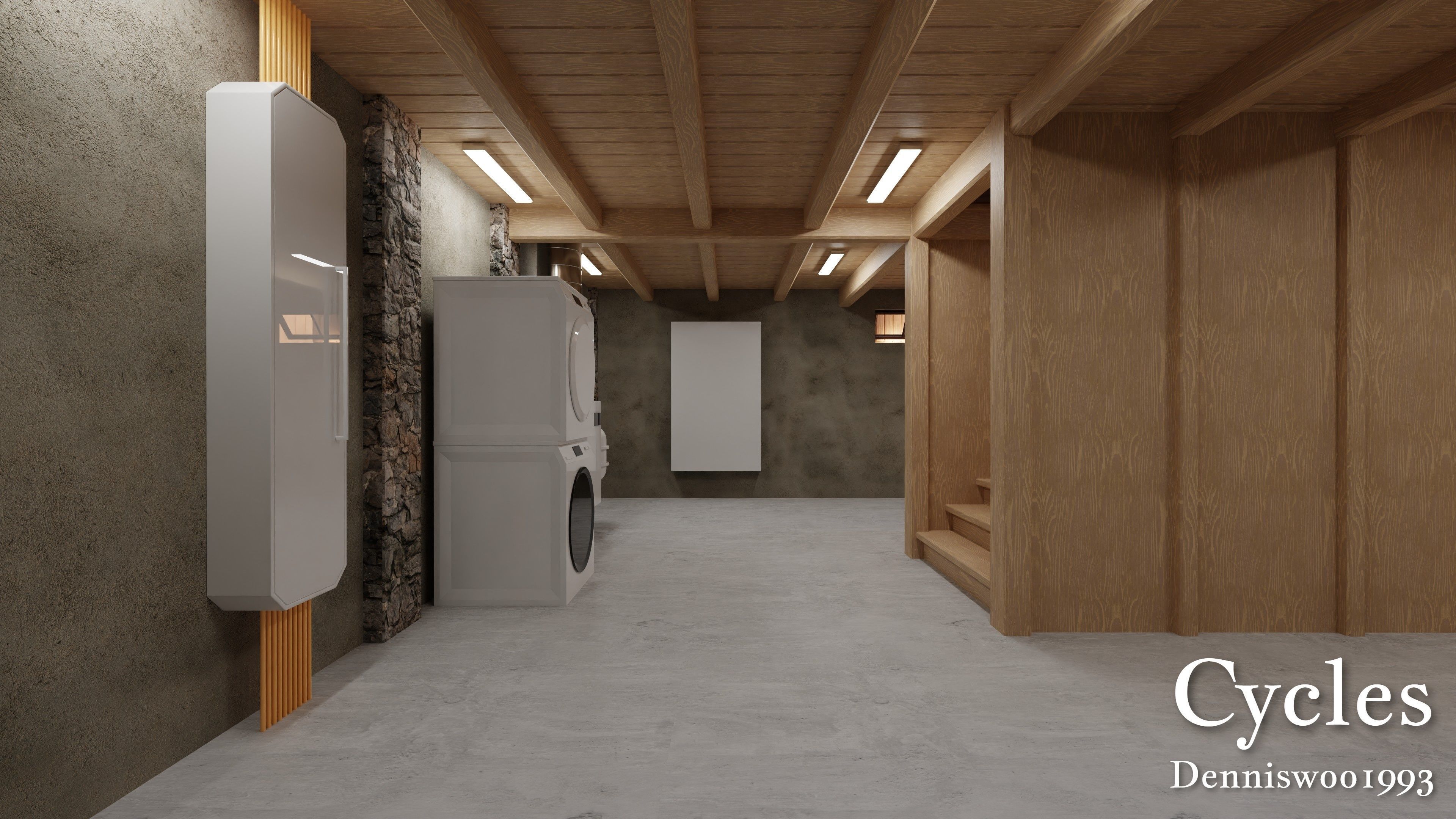 Modular Classic Style American House 6 Low-poly 3D model_14