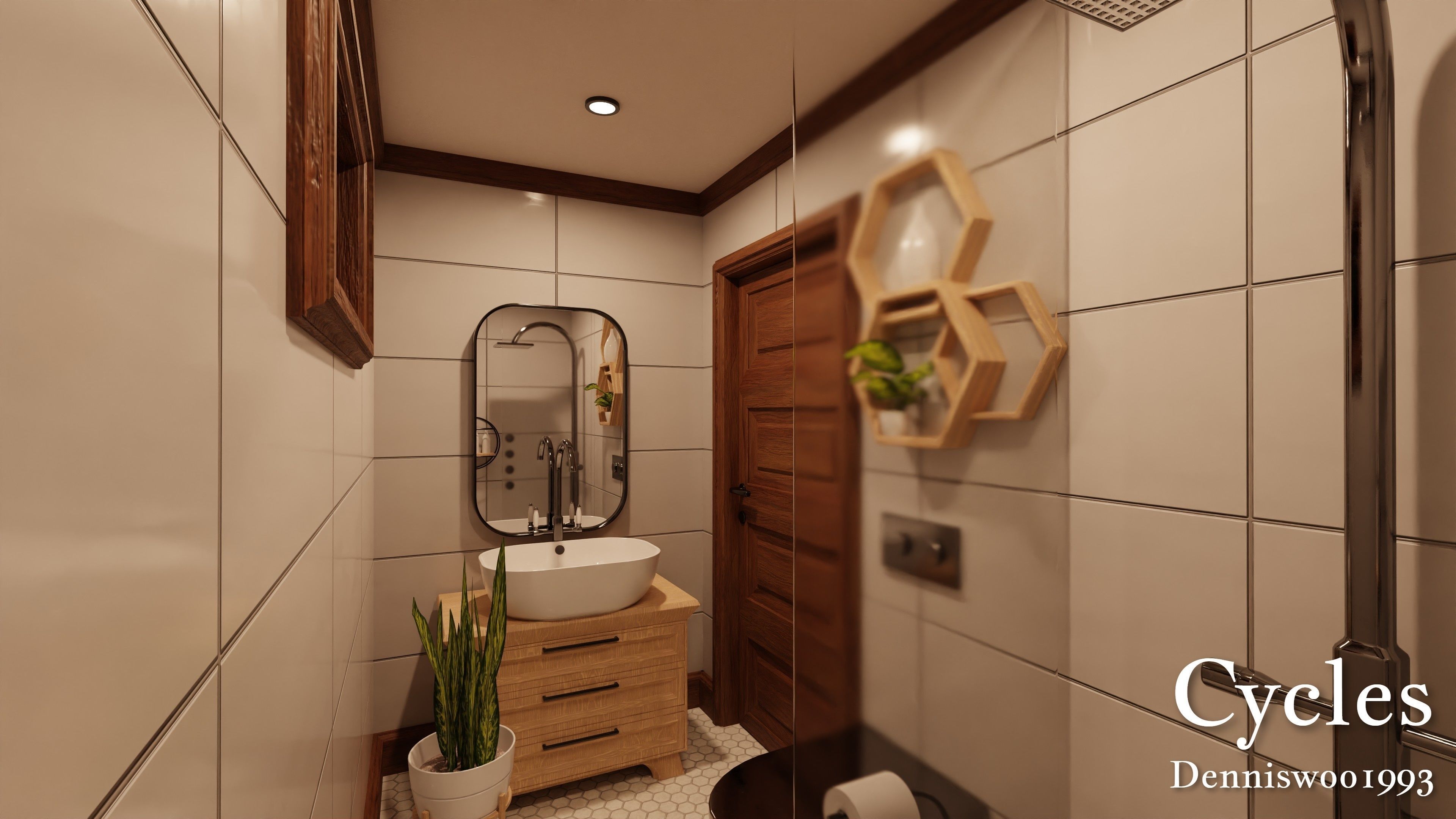 Modular Classic Style American House 6 Low-poly 3D model_25