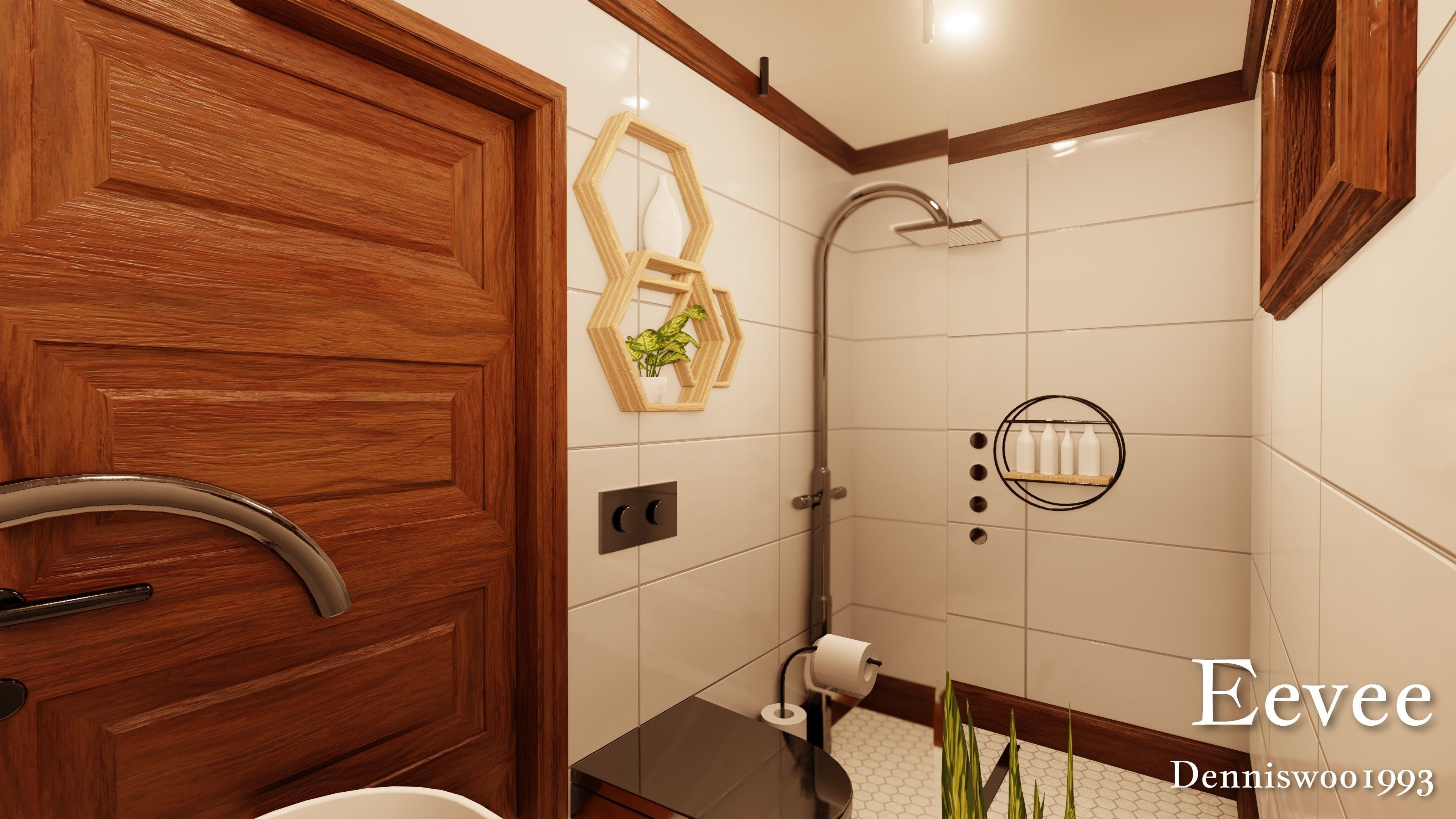 Modular Classic Style American House 6 Low-poly 3D model_46