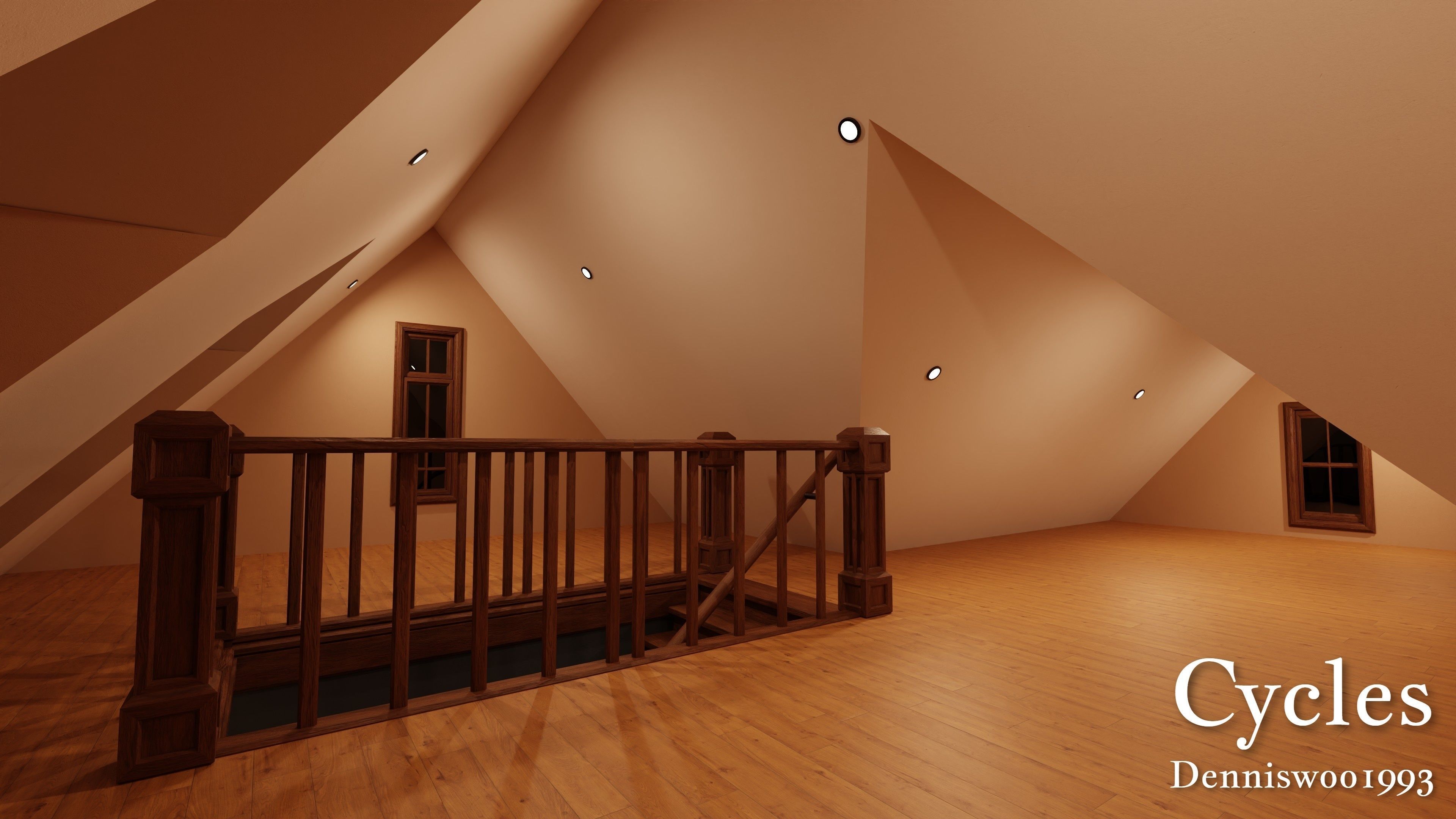 Modular Classic Style American House 6 Low-poly 3D model_26