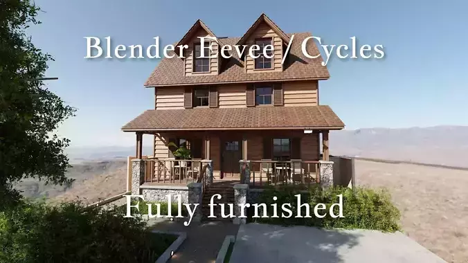 Modular Classic Style American House 6 Low-poly 3D model