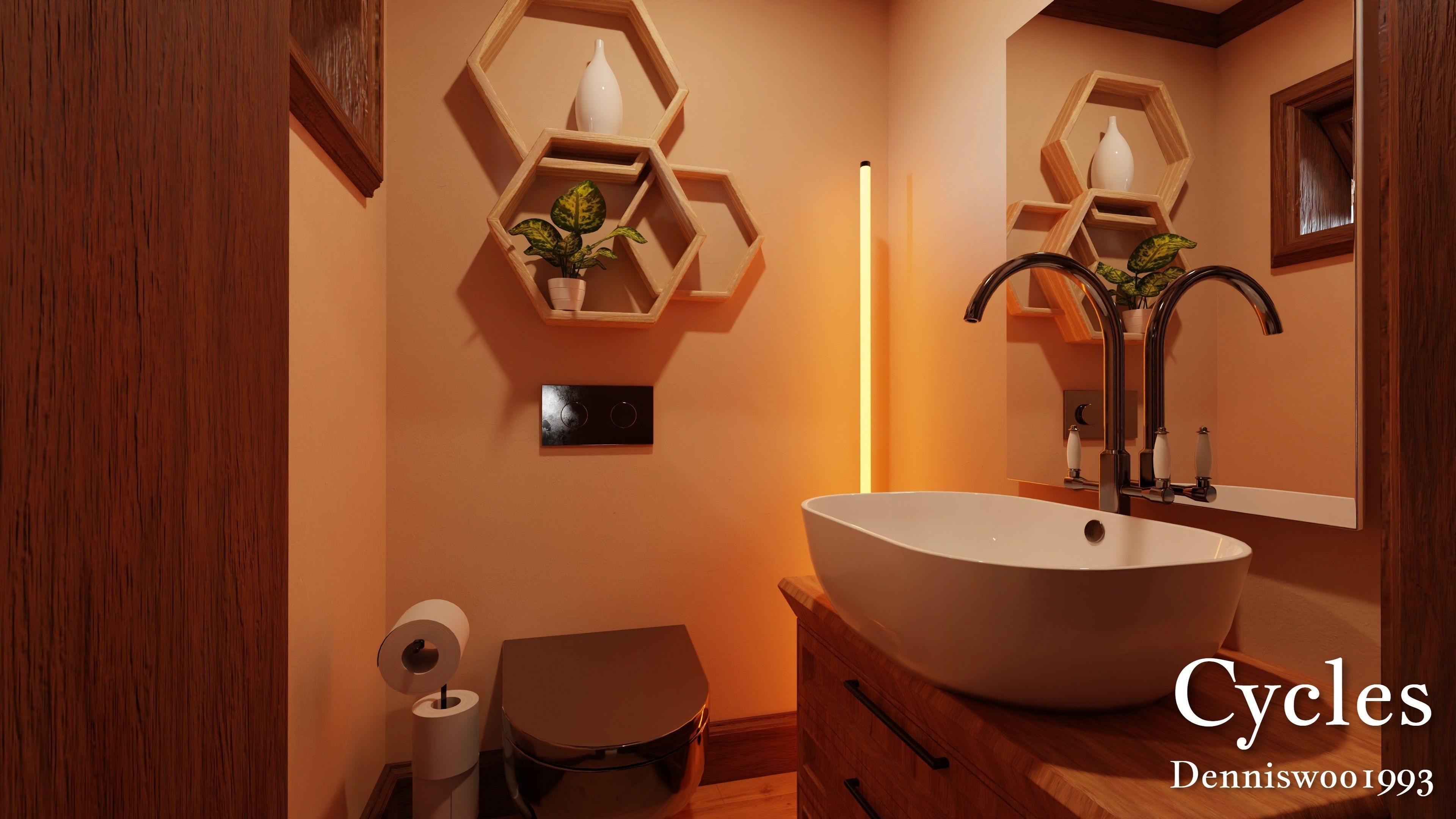 Modular Classic Style American House 6 Low-poly 3D model_11