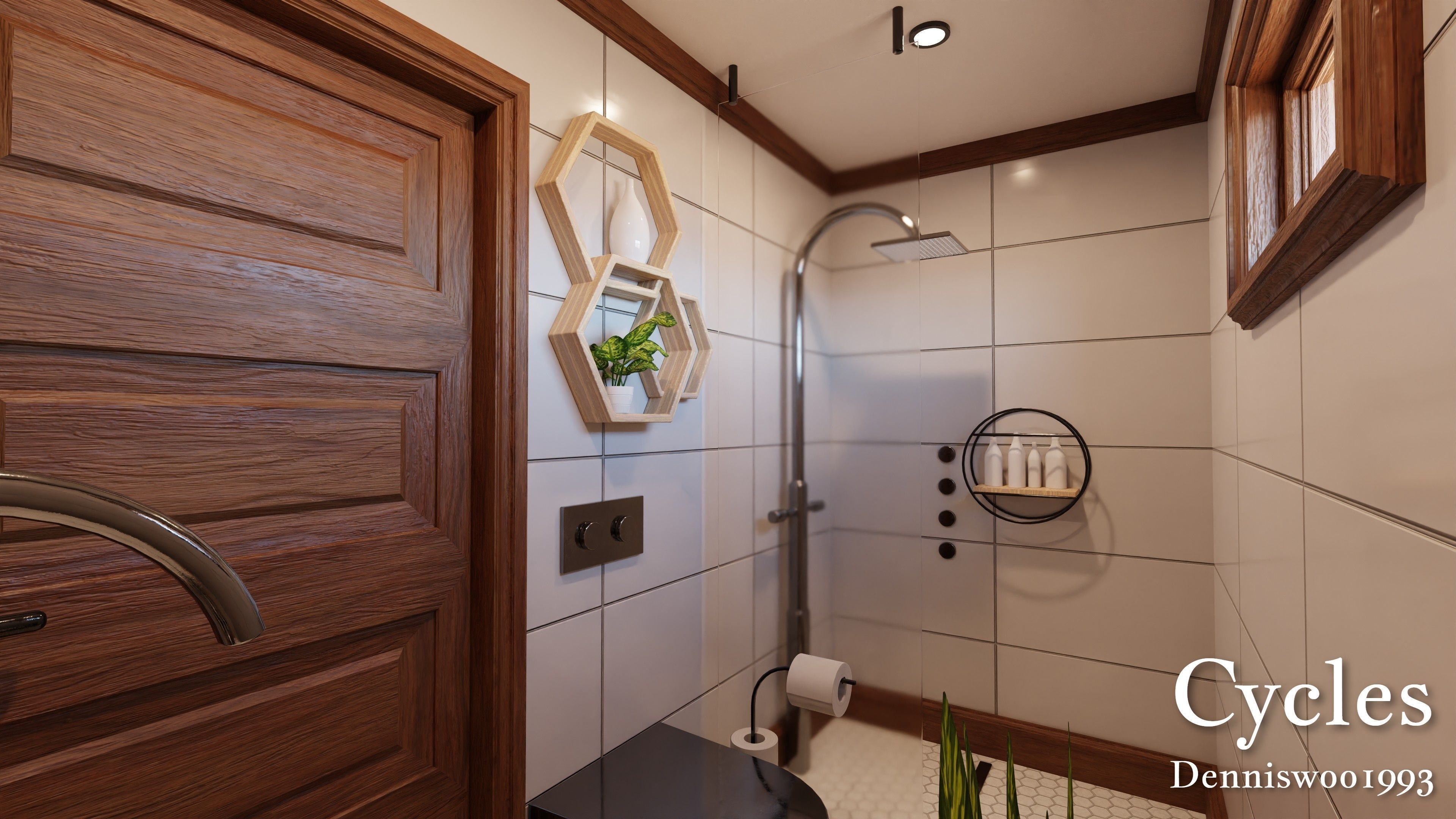 Modular Classic Style American House 6 Low-poly 3D model_12