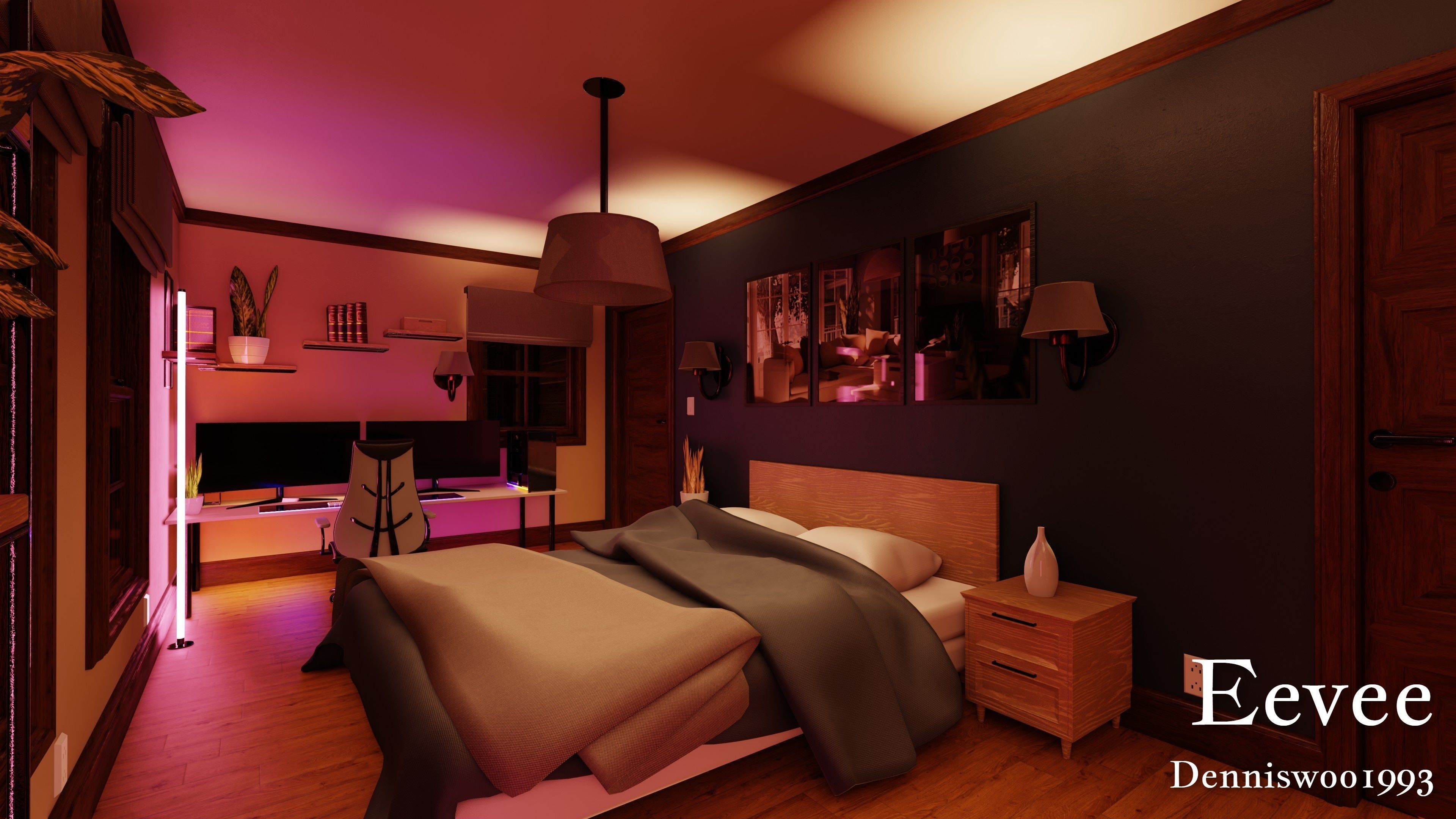 Modular Classic Style American House 6 Low-poly 3D model_47