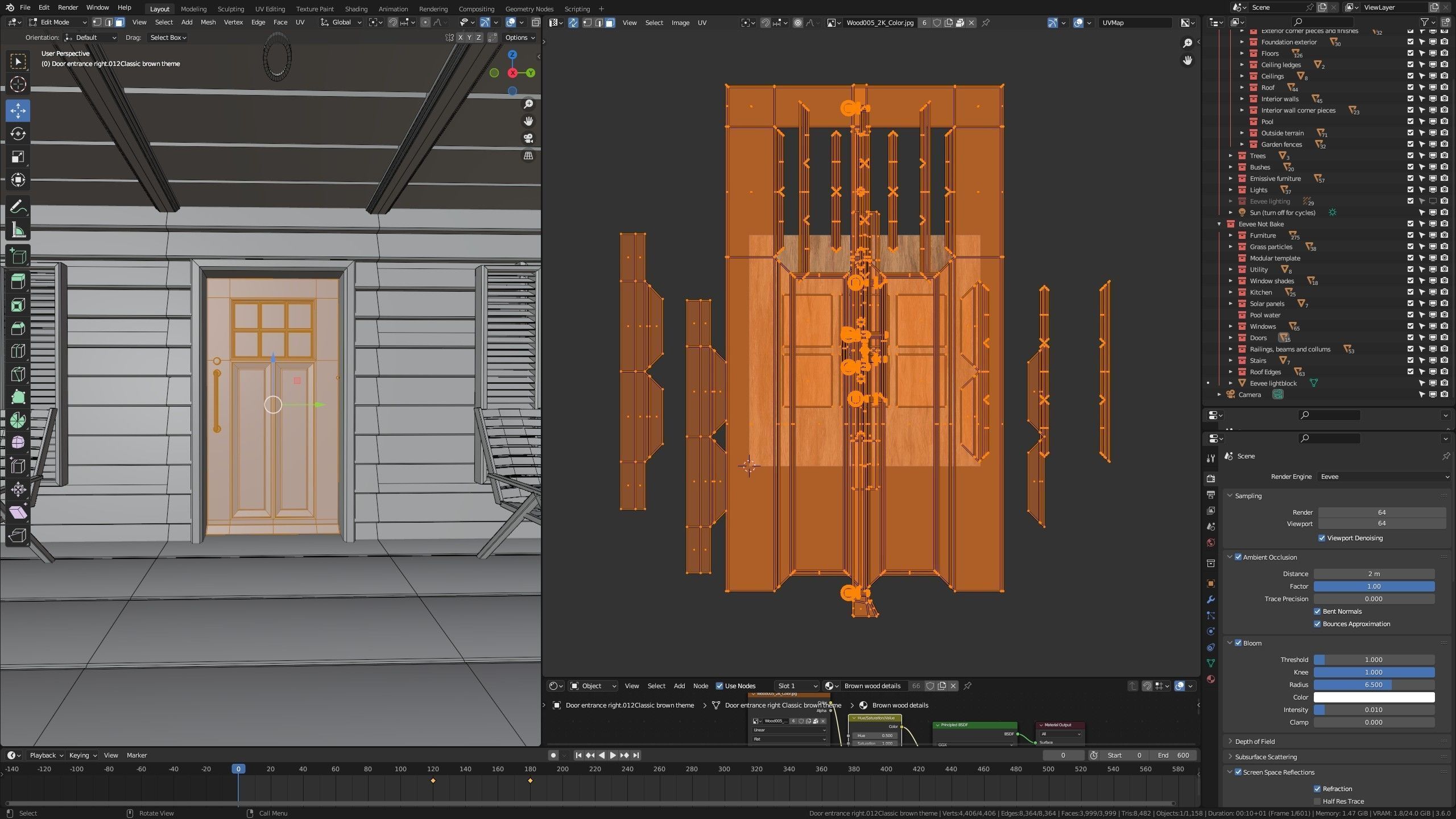 Modular Classic Style American House 6 Low-poly 3D model_51