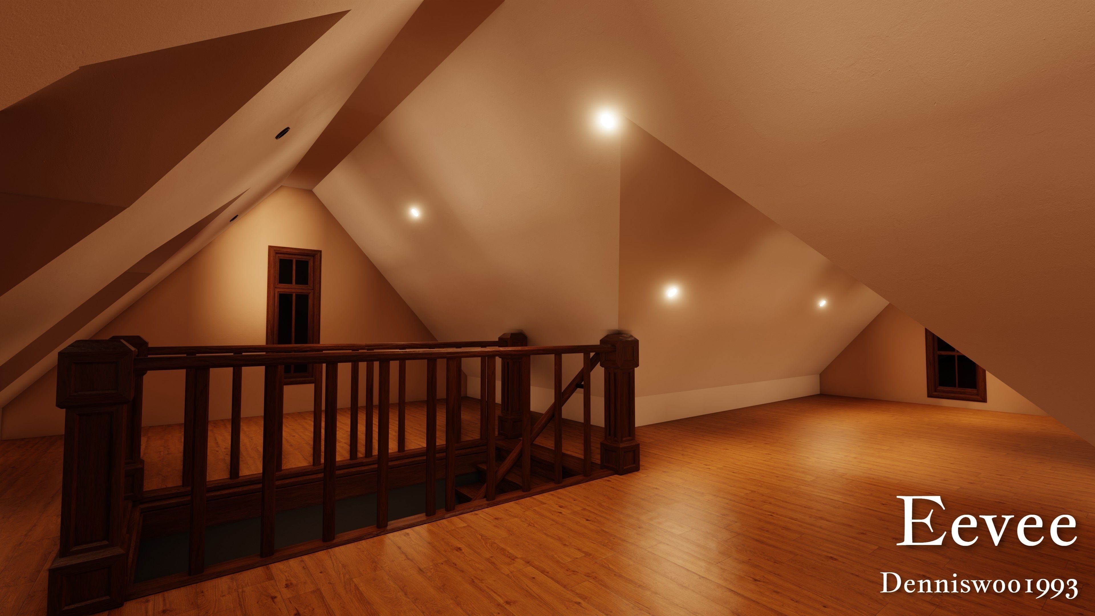 Modular Classic Style American House 6 Low-poly 3D model_48