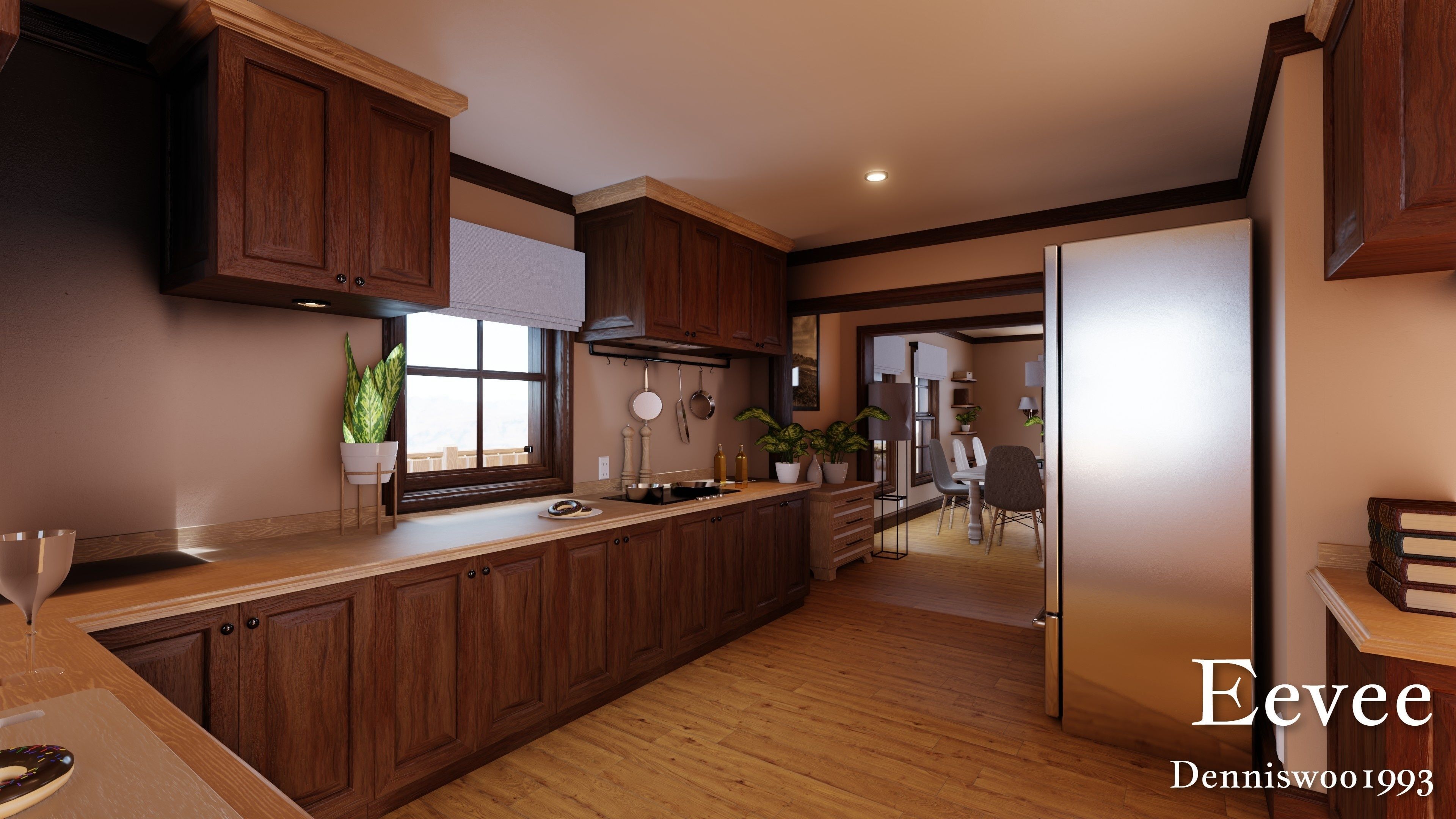 Modular Classic Style American House 6 Low-poly 3D model_31