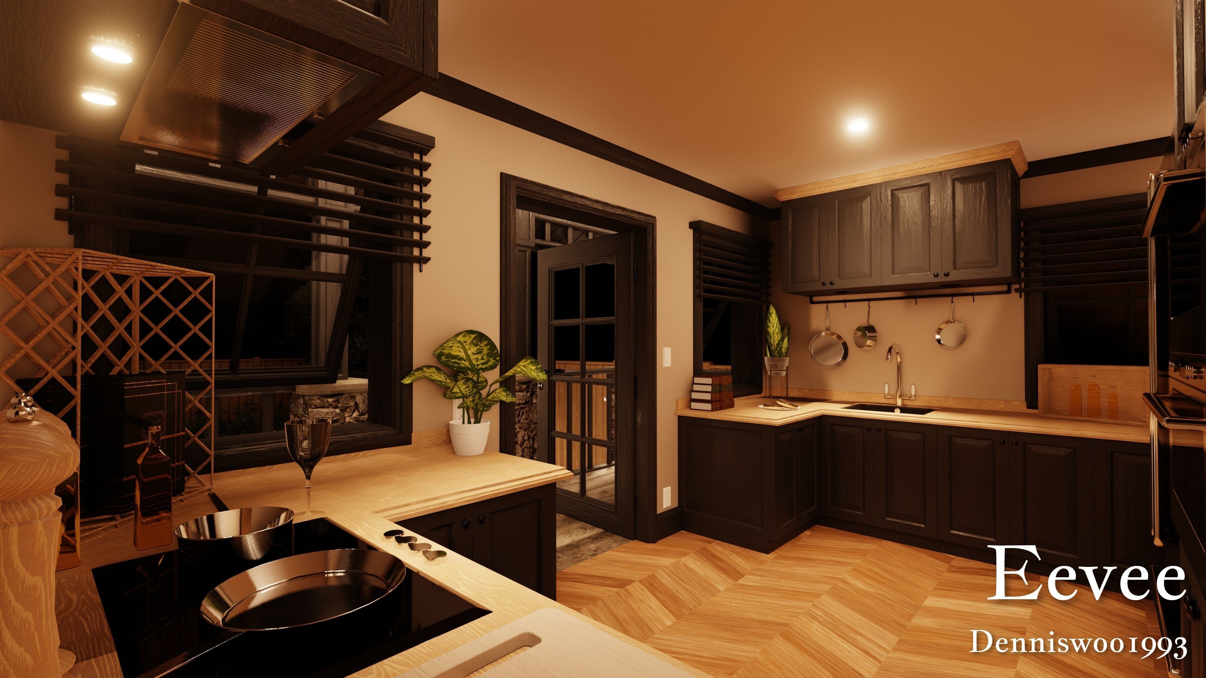 Modular Classic Style American Small 5 House pack 3D Model Collection_42