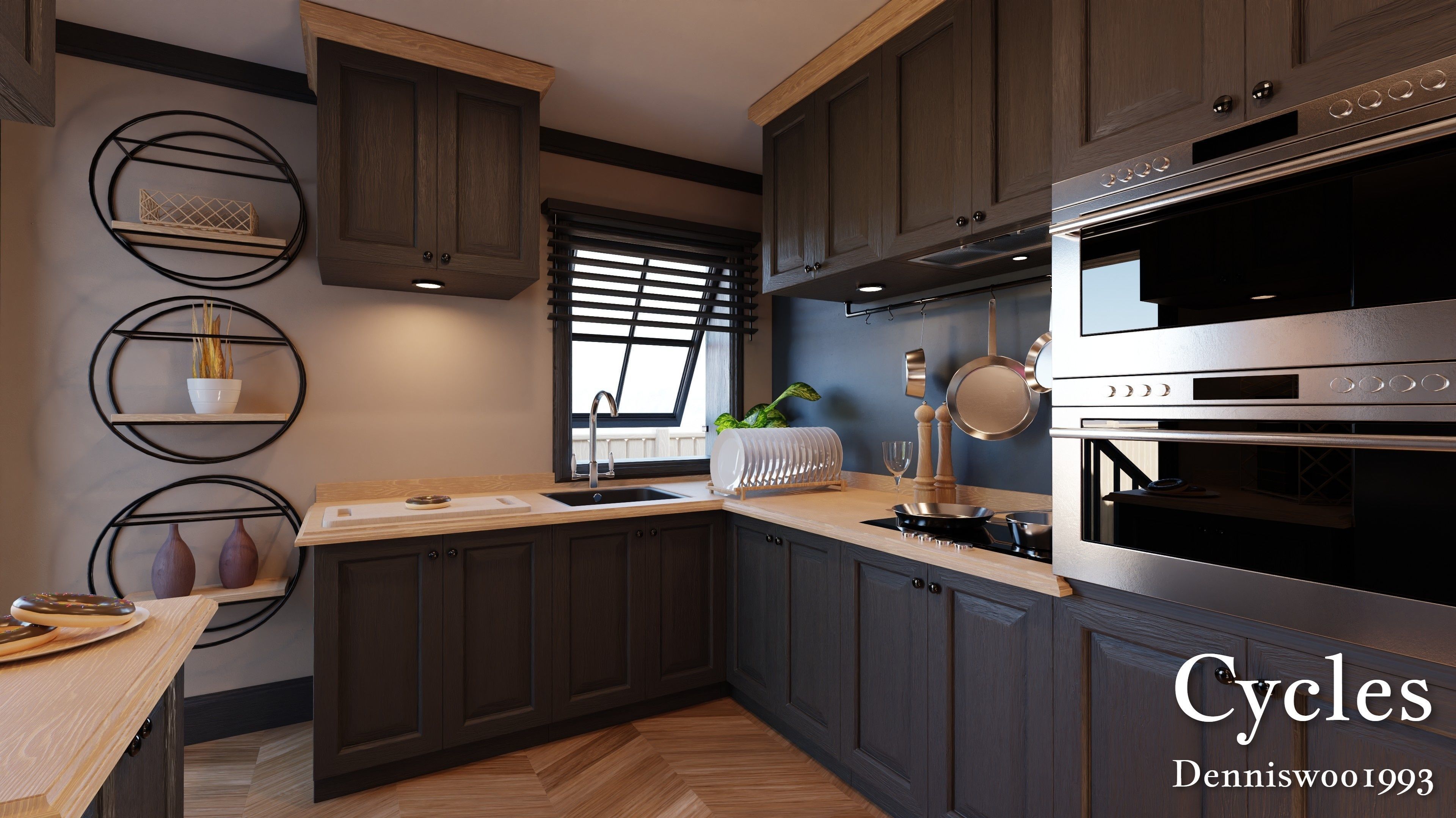 Modular Classic Style American Small 5 House pack 3D Model Collection_22