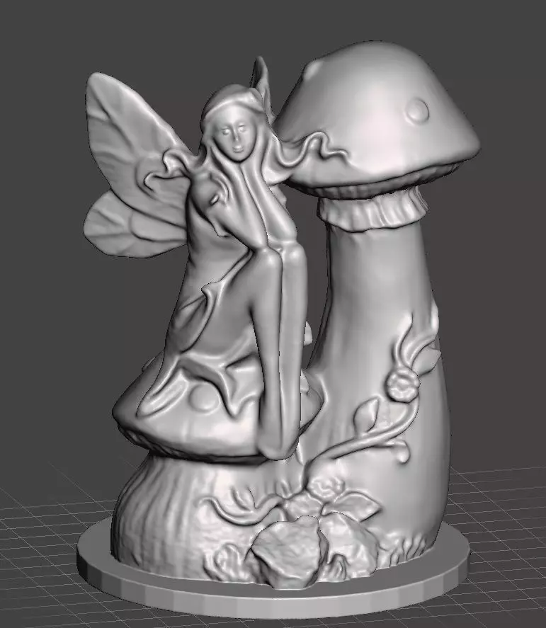 pixie on mushroom 3D print model