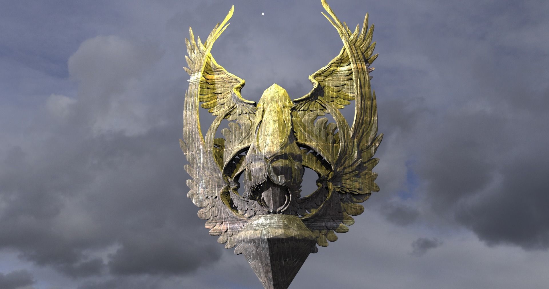 Jewelled Angel emblem Wall design  3D model_1