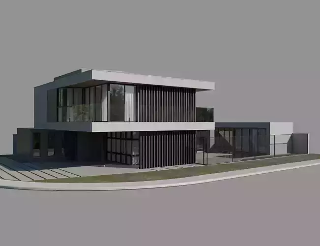 Modern Residential House 01 3D model