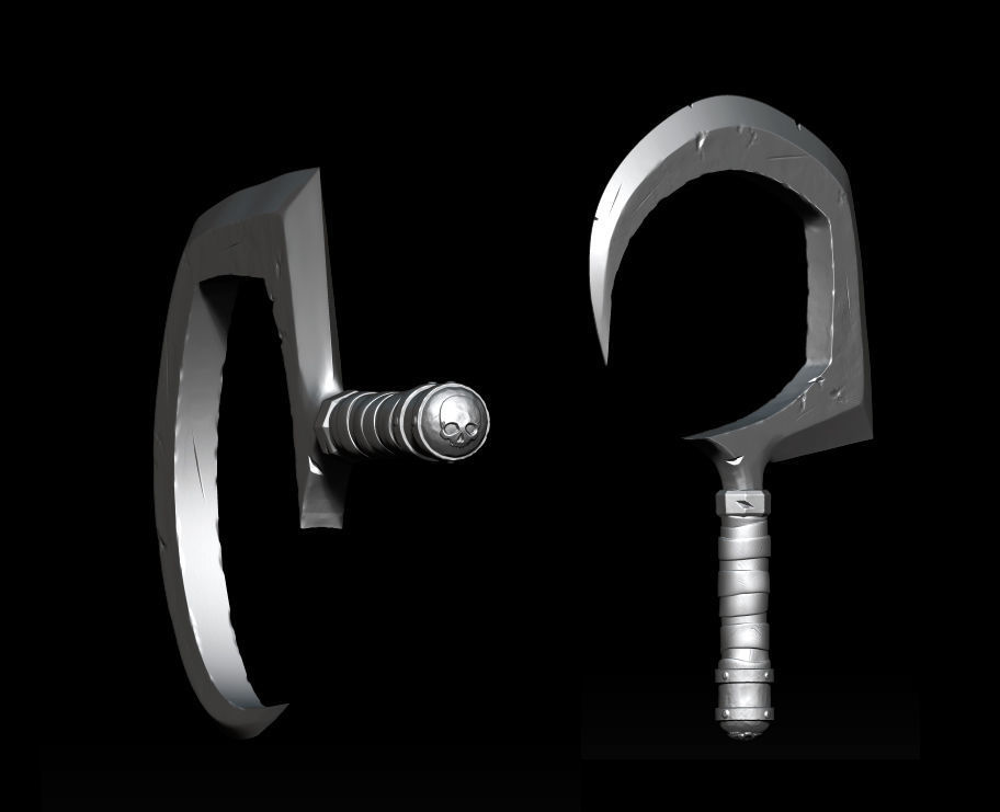 SCYTHE-SHAPED WEAPONS ACTION FIGURE Free 3D print model_3