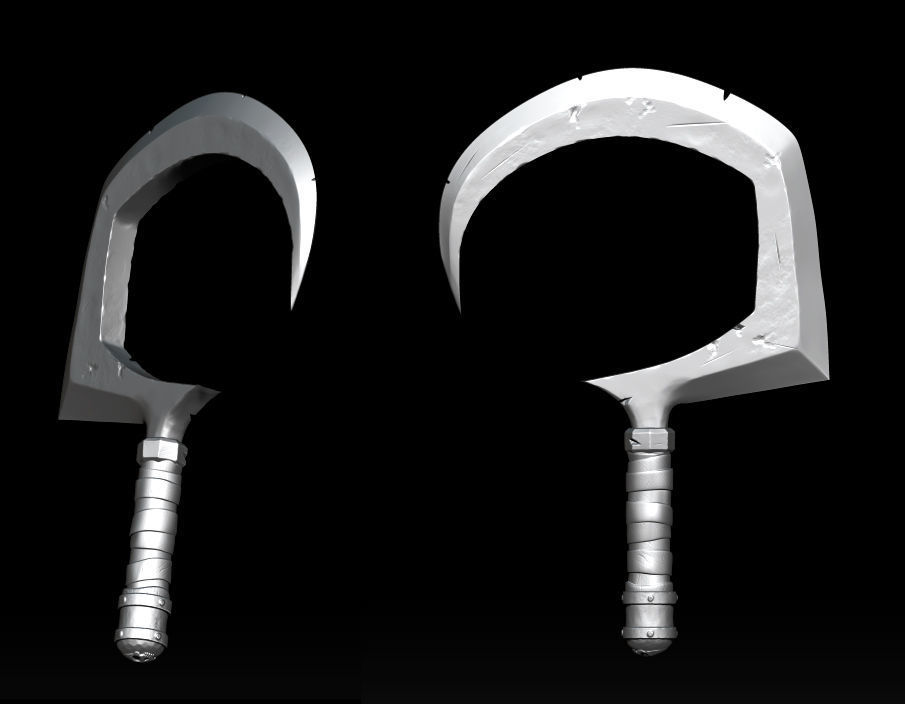 SCYTHE-SHAPED WEAPONS ACTION FIGURE Free 3D print model_2