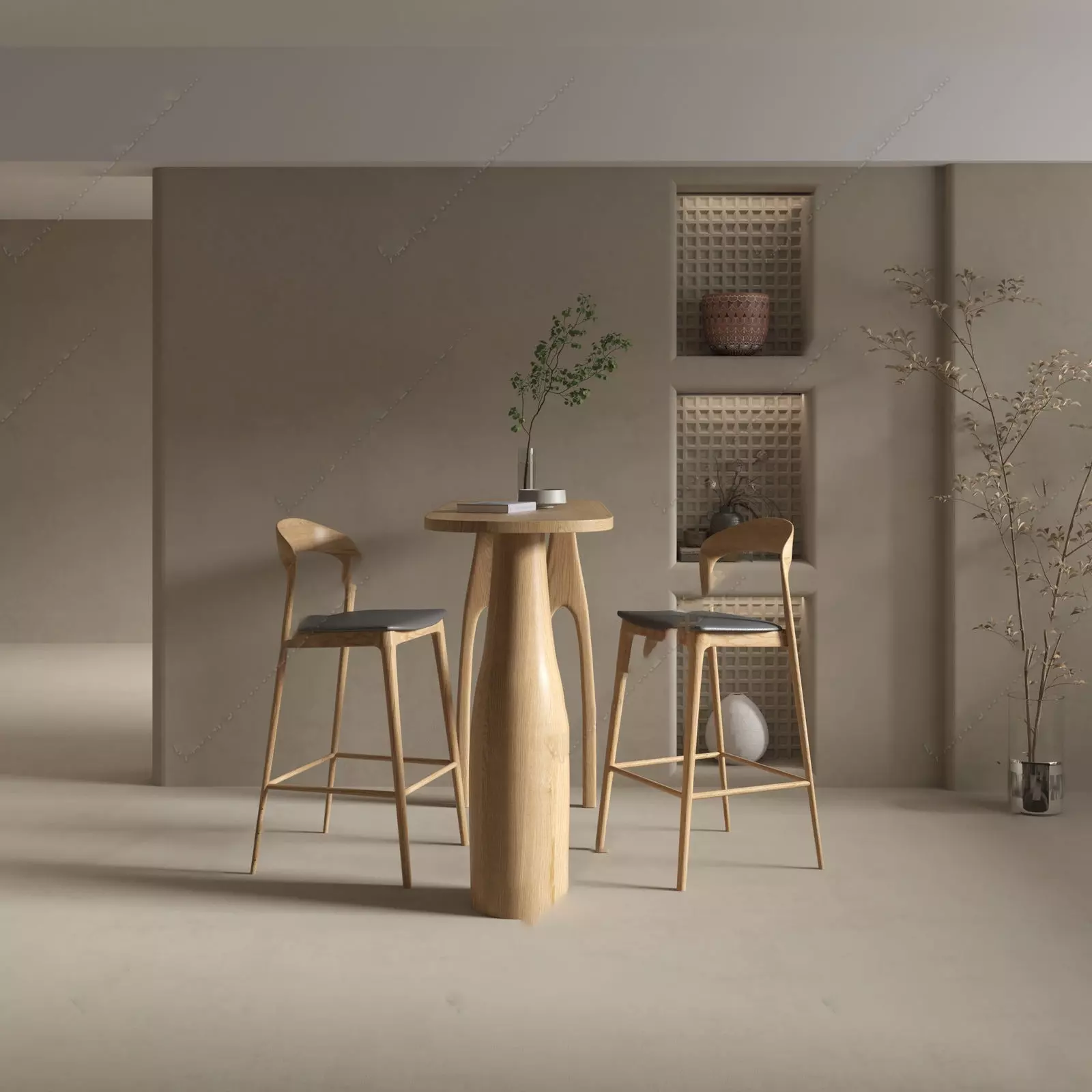 Earthy Bar table 3D model_0