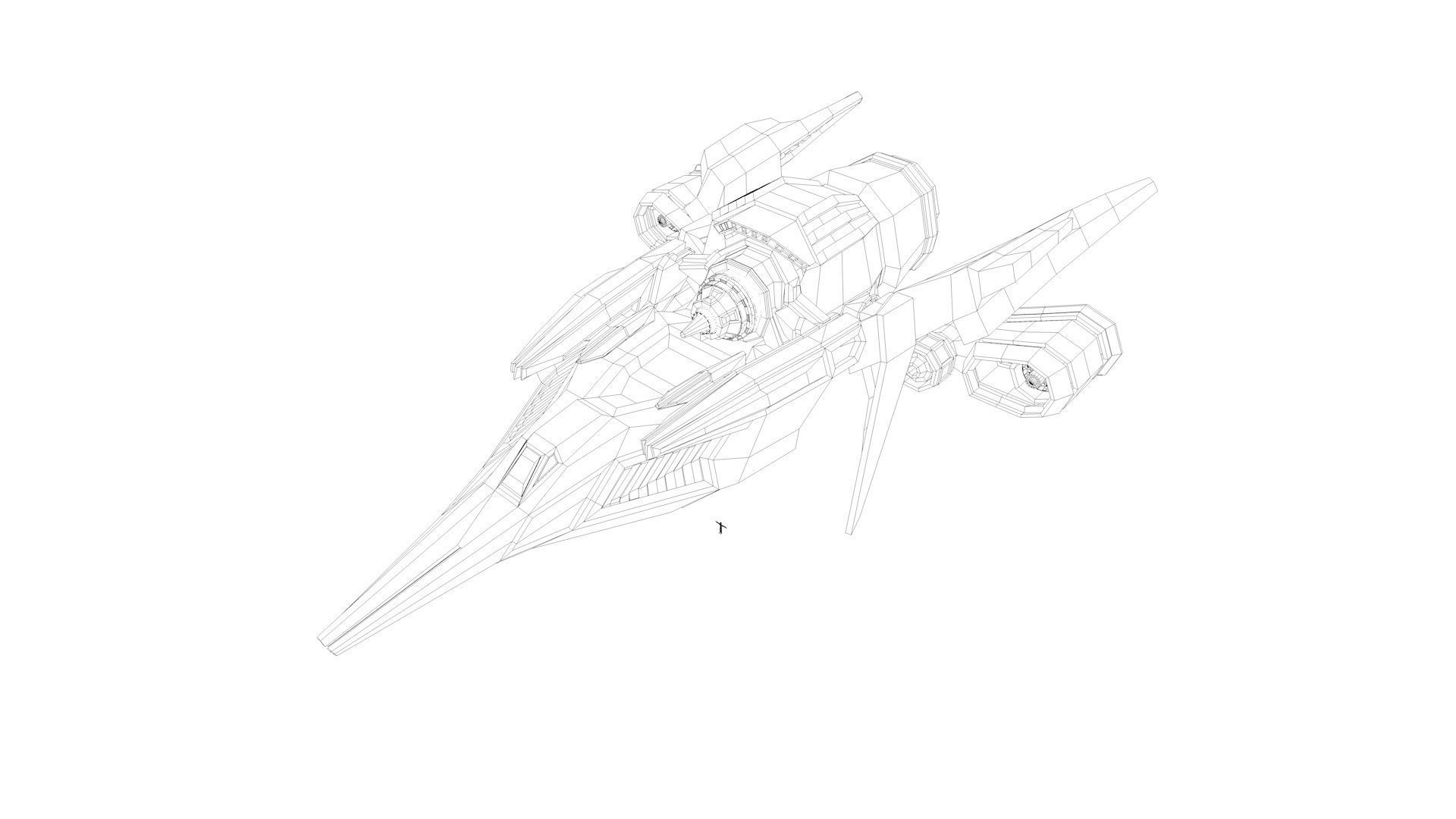 Sci Fi Spaceship 3D model_3