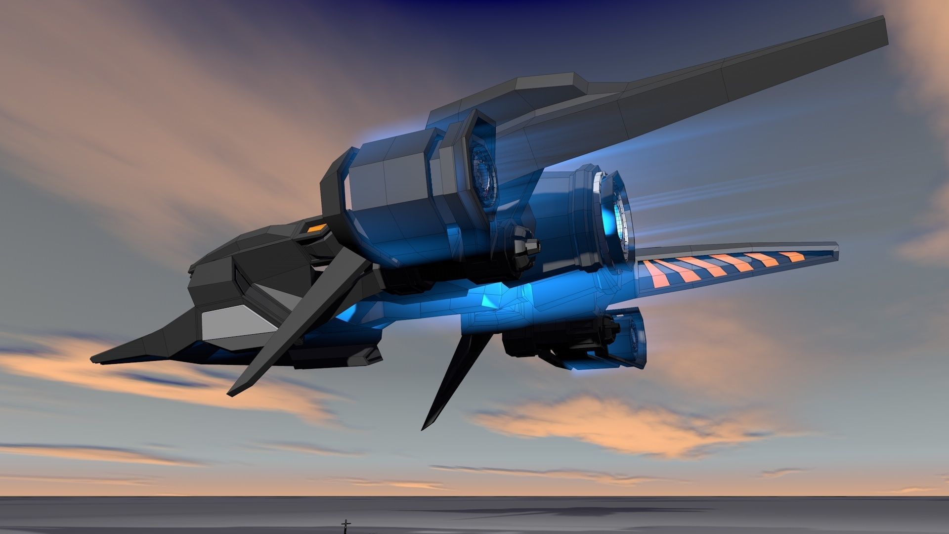 Sci Fi Spaceship 3D model_10