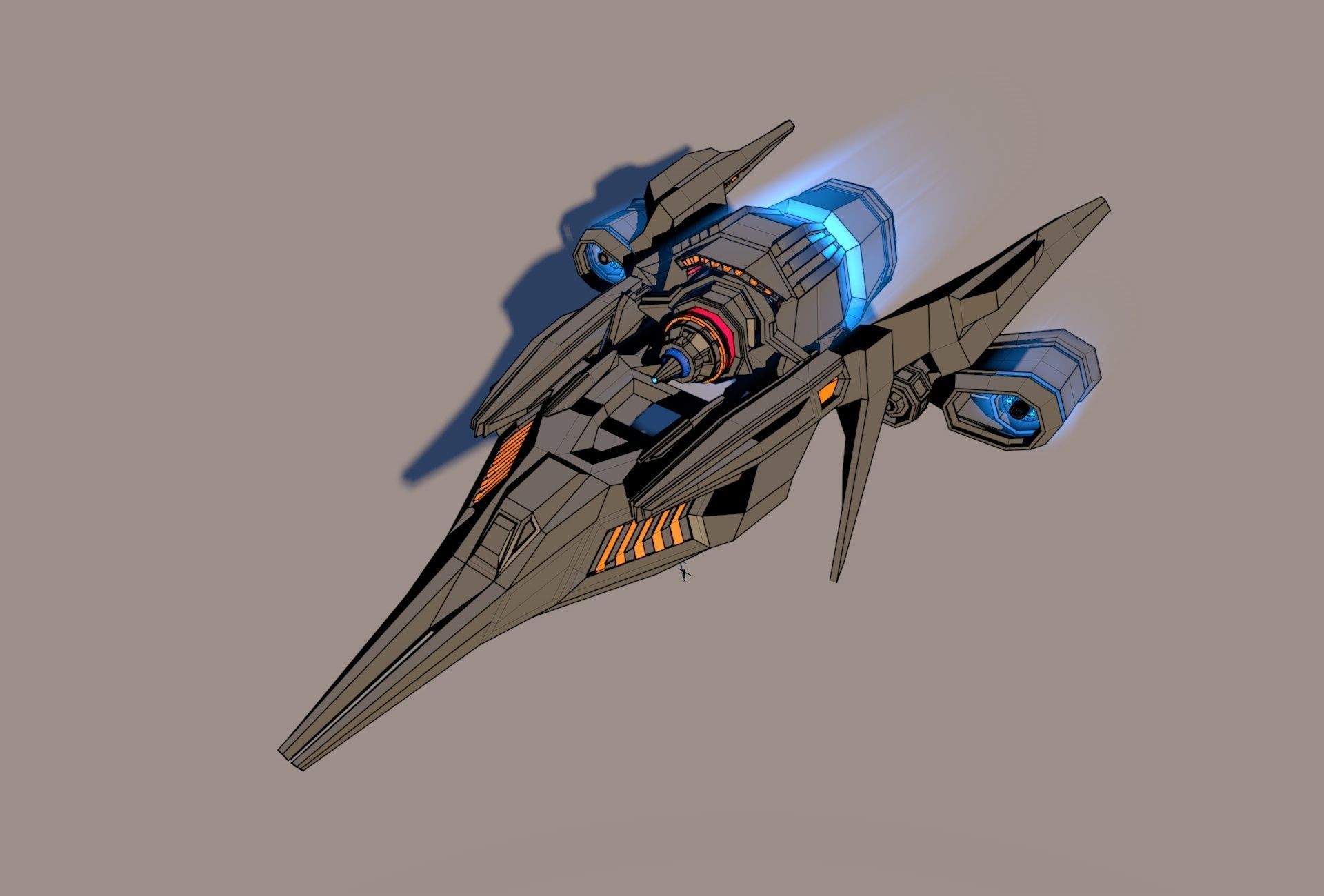 Sci Fi Spaceship 3D model_16