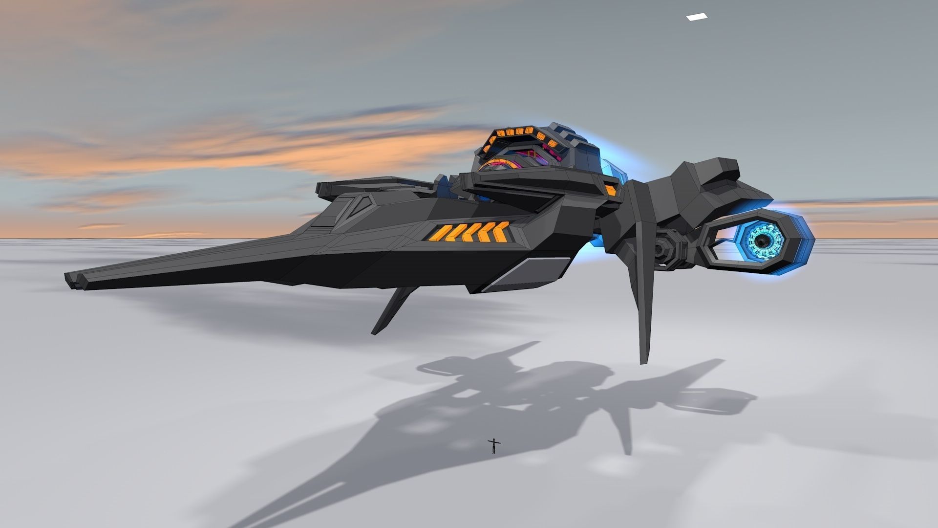 Sci Fi Spaceship 3D model_5