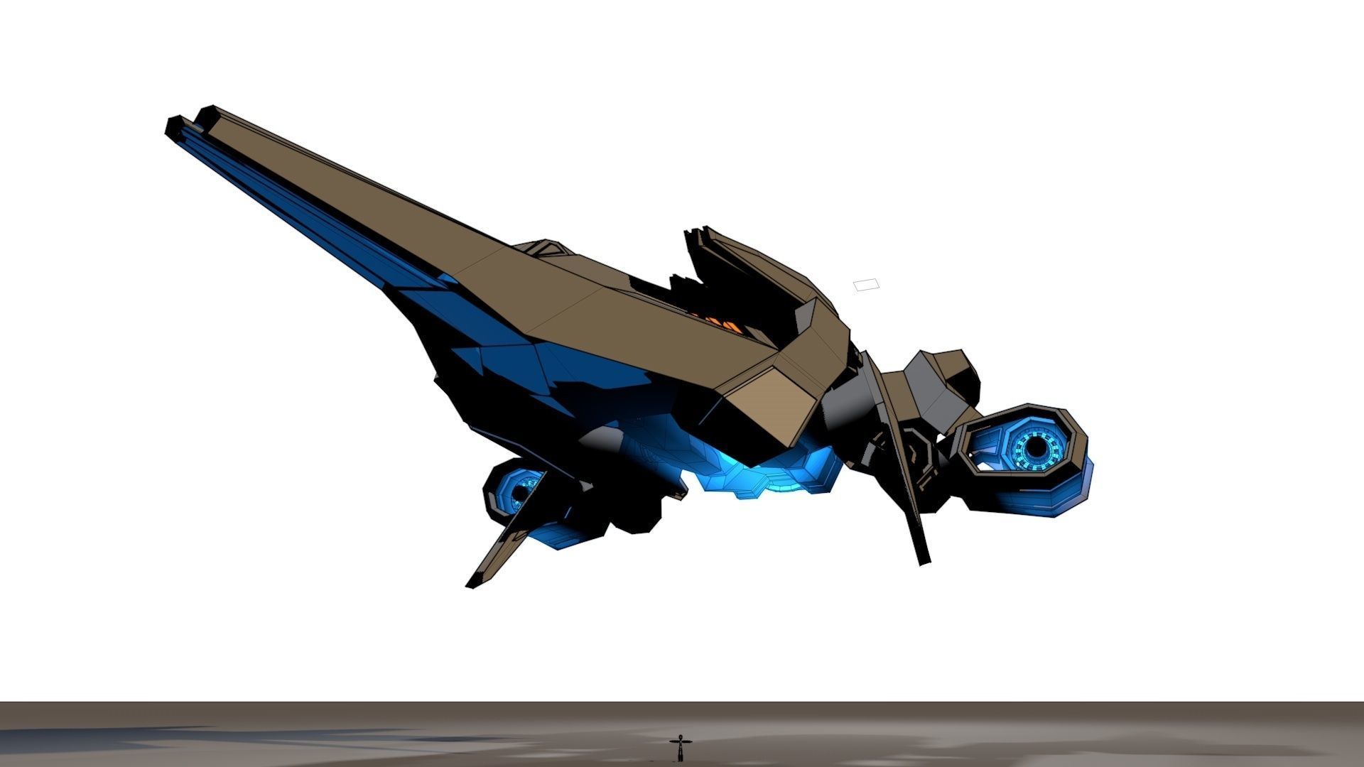 Sci Fi Spaceship 3D model_21