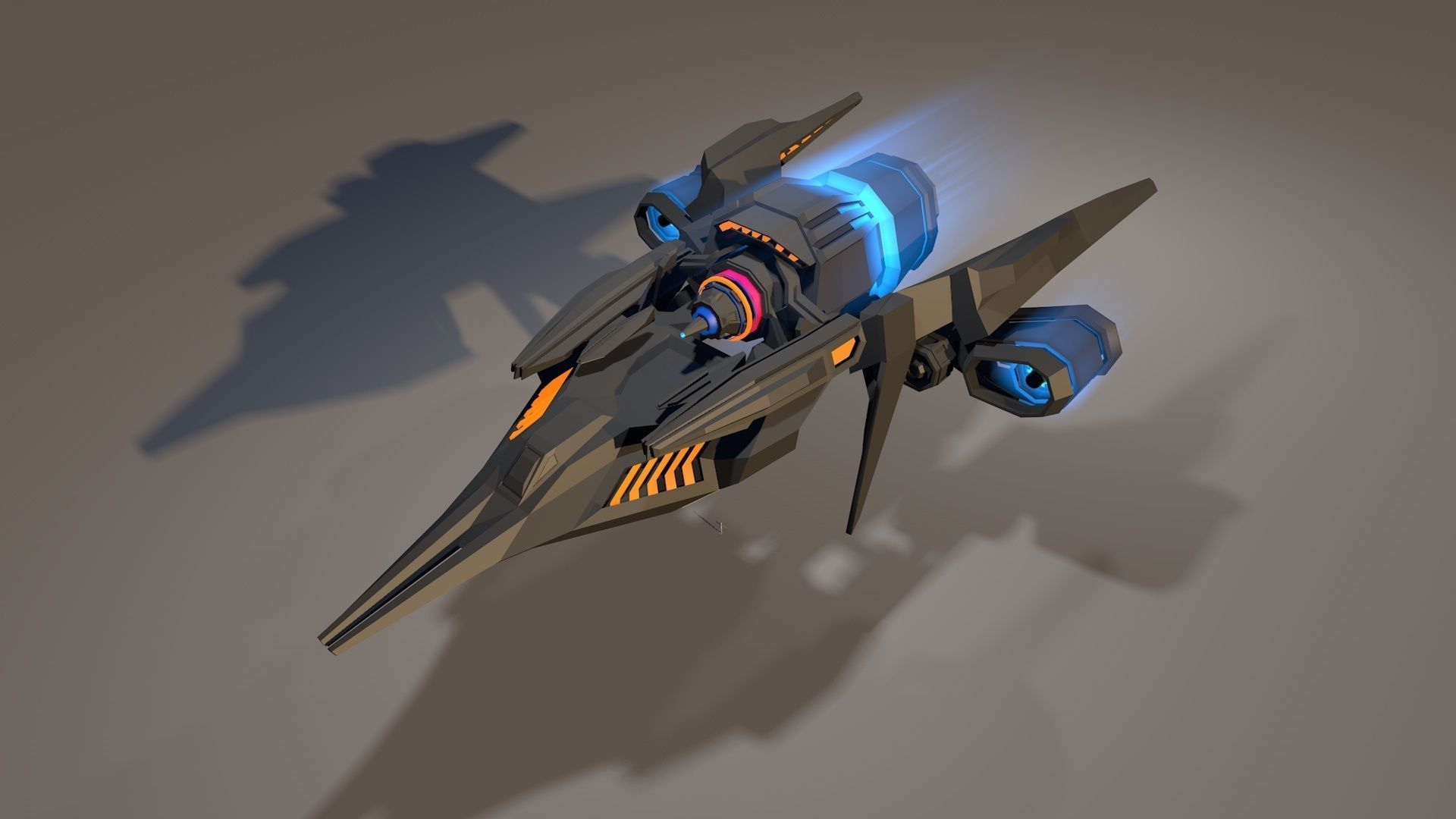 Sci Fi Spaceship 3D model_14