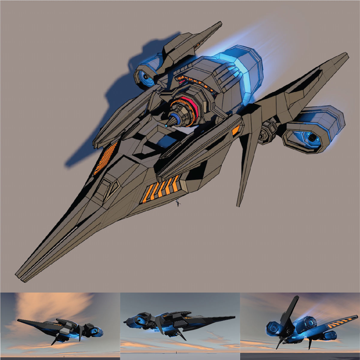 Sci Fi Spaceship 3D model_20