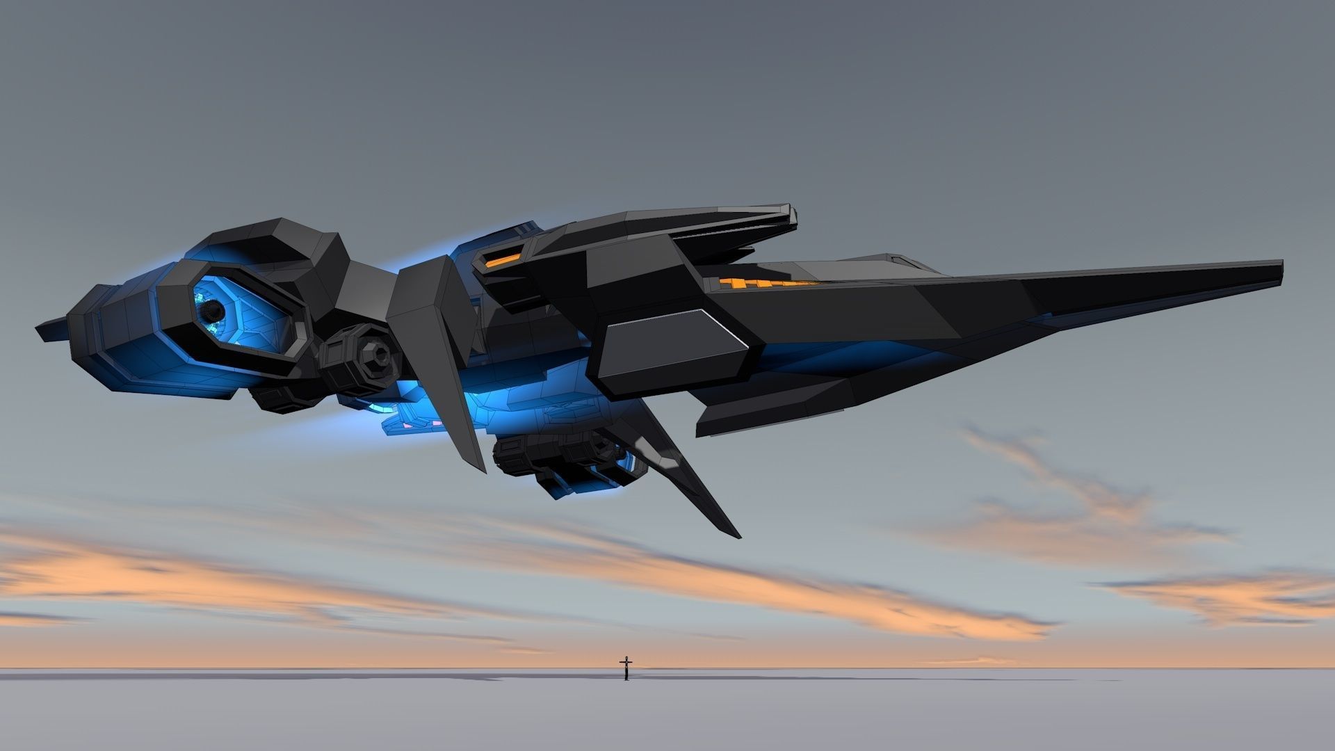 Sci Fi Spaceship 3D model_25