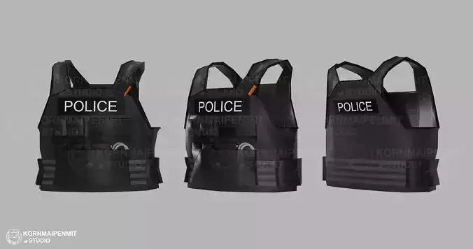 black bulletproof vest