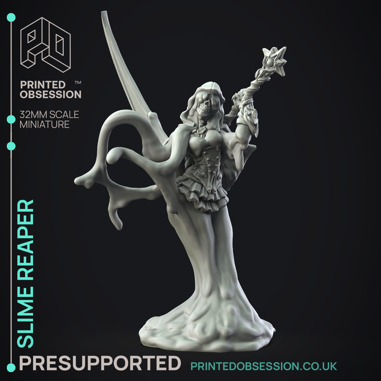 Slime Reaper - 3D Printable TTRPG - PRESUPPORTED - 32mm Scale 3D print model_1