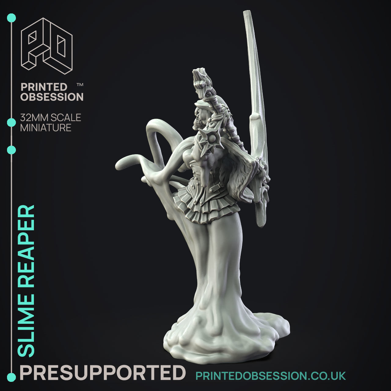 Slime Reaper - 3D Printable TTRPG - PRESUPPORTED - 32mm Scale 3D print model_5