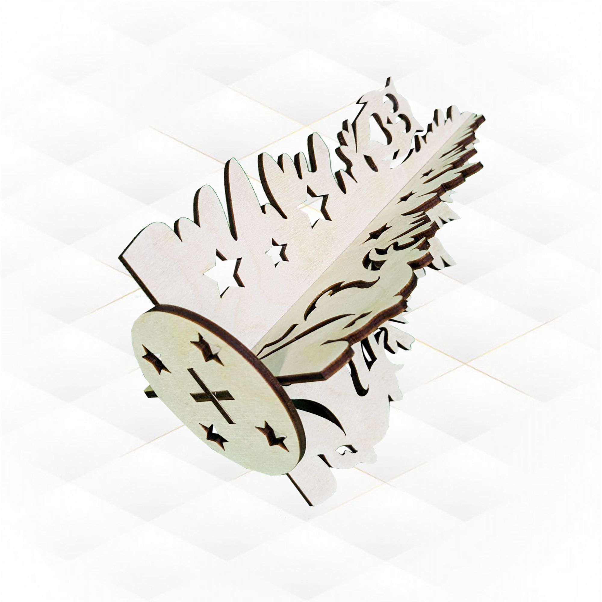 Christmas tree 3D puzzles ready use laser cut design 3D print model_4