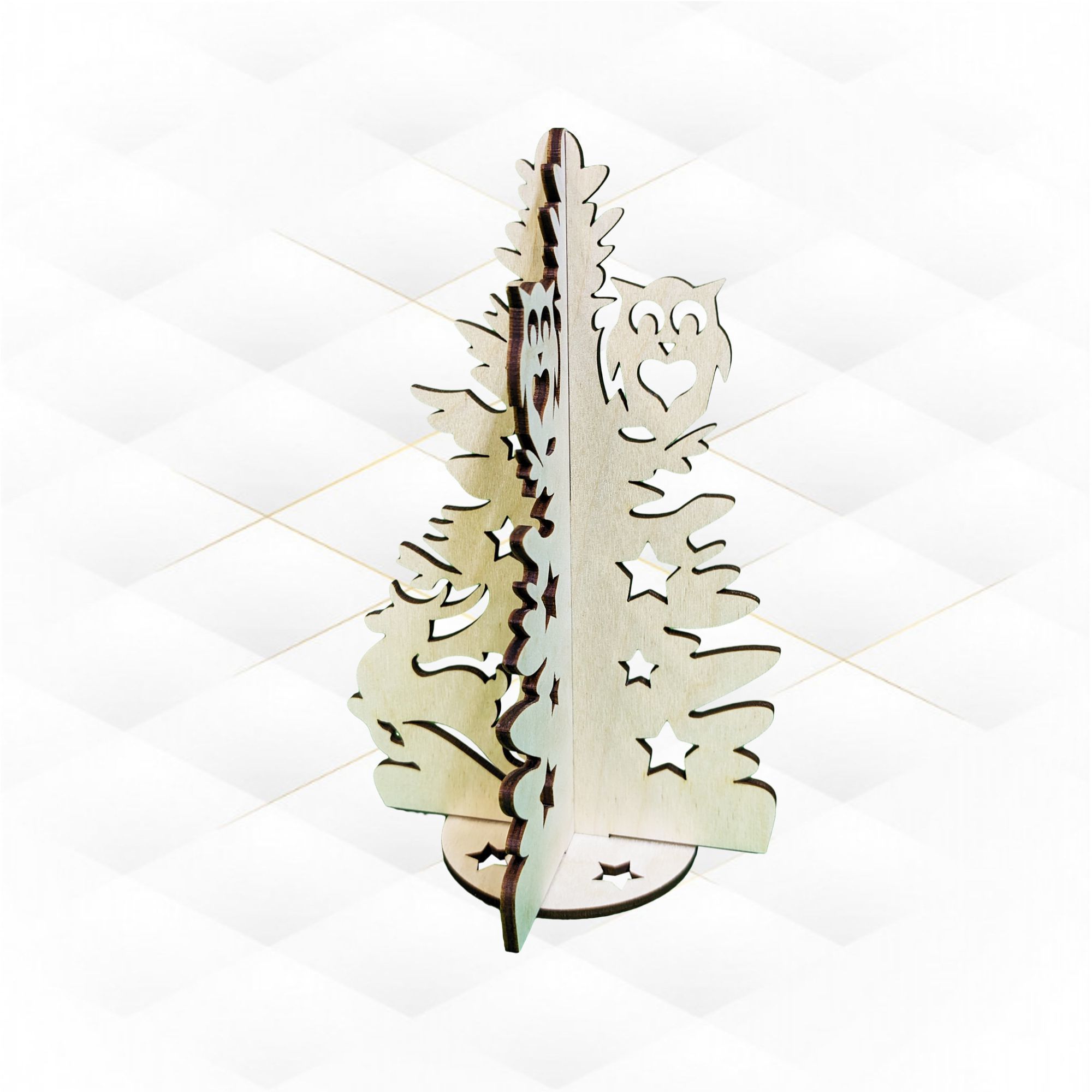 Christmas tree 3D puzzles ready use laser cut design 3D print model_3