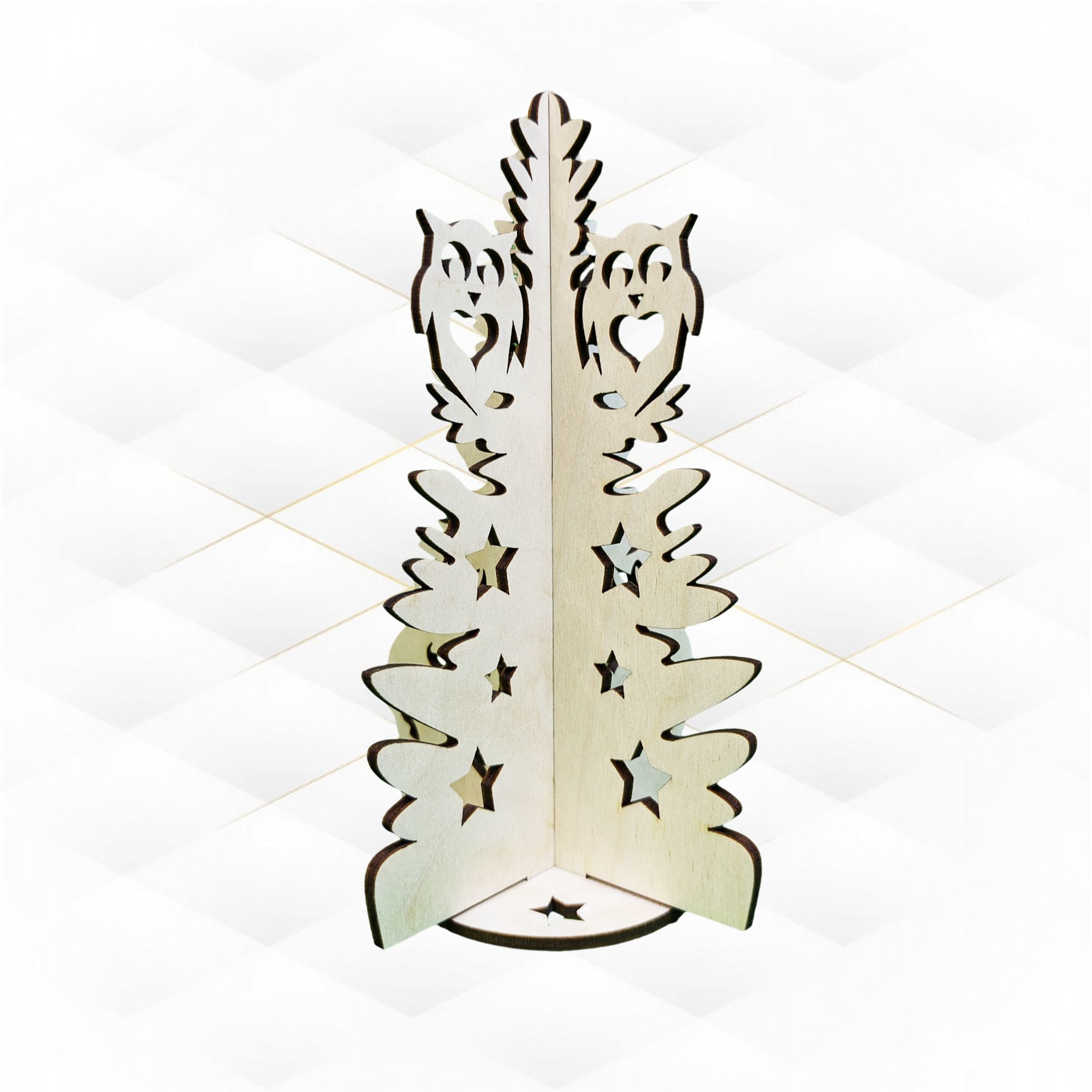 Christmas tree 3D puzzles ready use laser cut design 3D print model_2