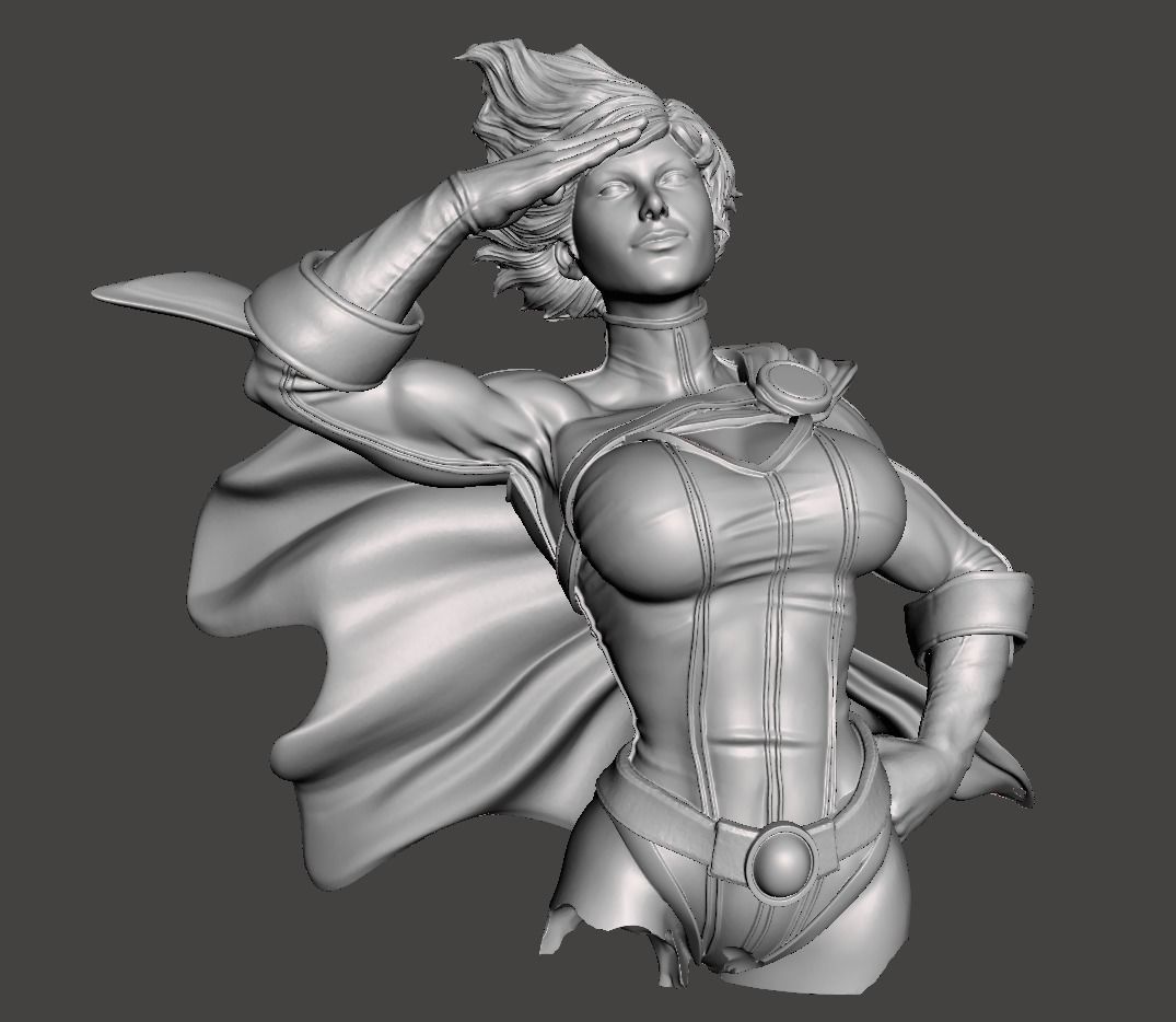 Power Girl 3d model BUST ready for 3d printing  3D print model_4