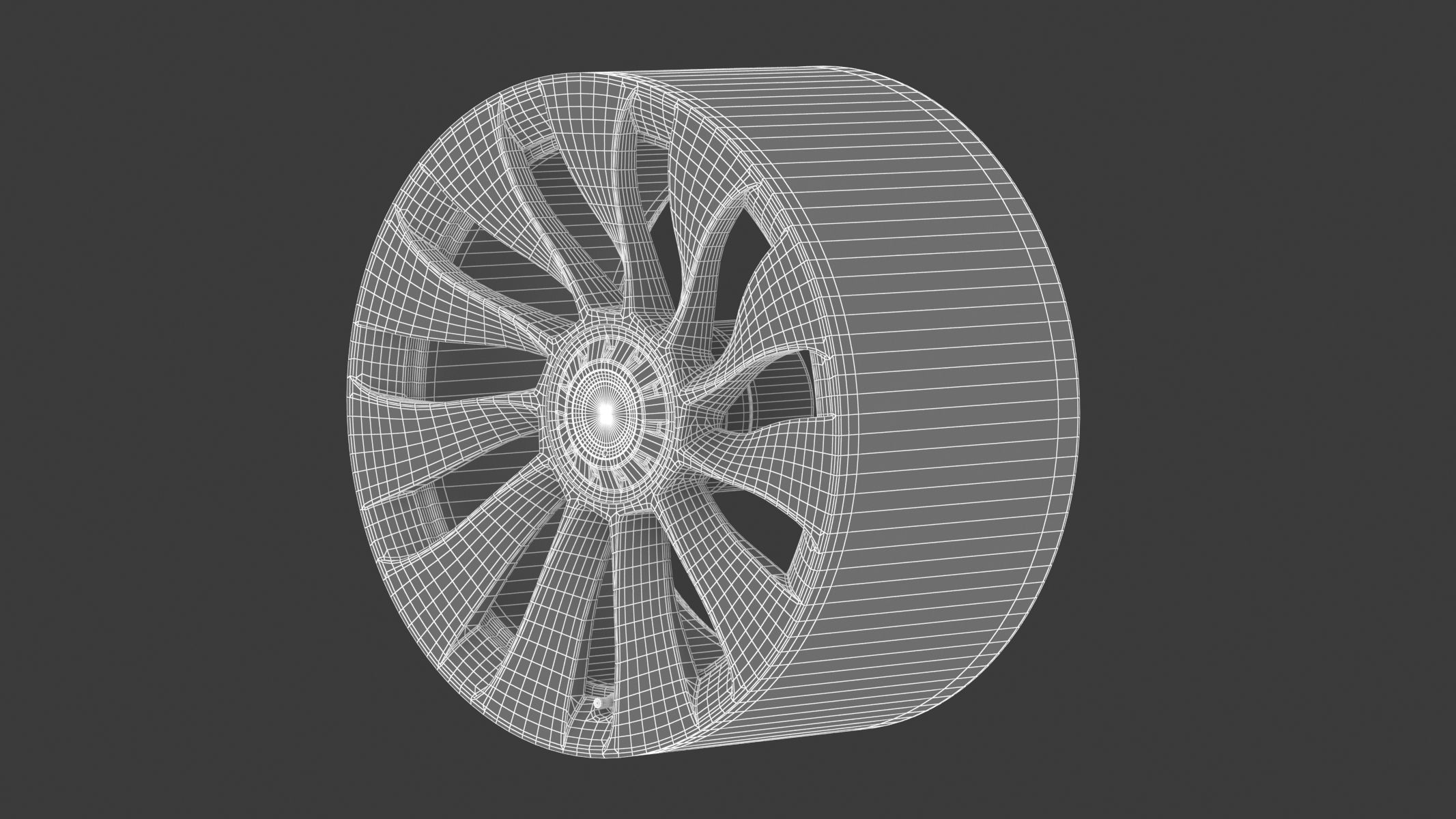 Tesla Car Rim 01 3D model_9
