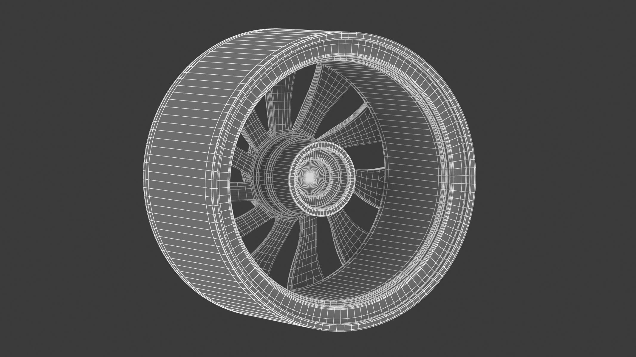 Tesla Car Rim 01 3D model_8