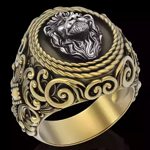 Lion Ring Gold And Silver 