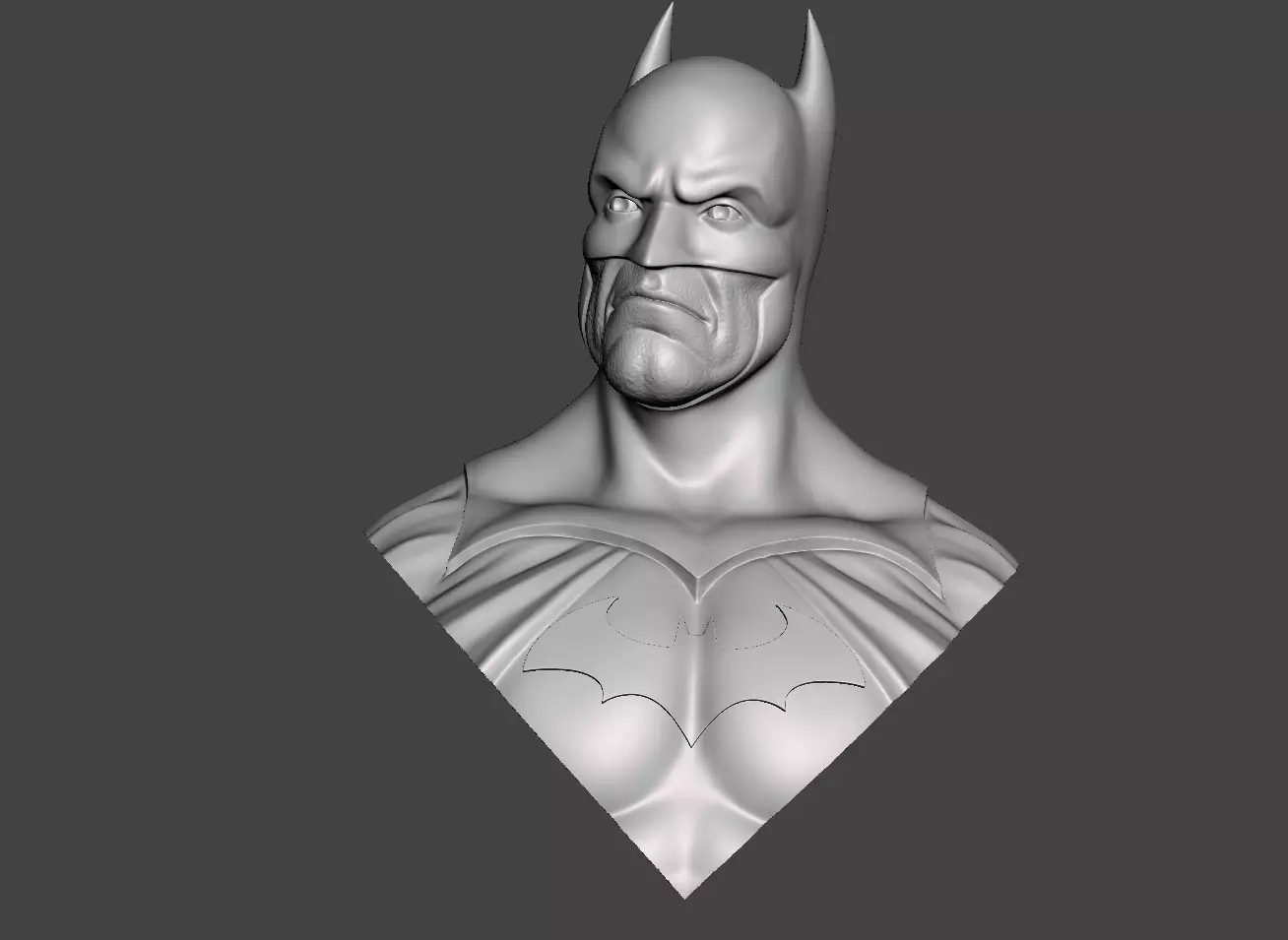Batman bust 3d model with base for 3d printing  3D print model_0