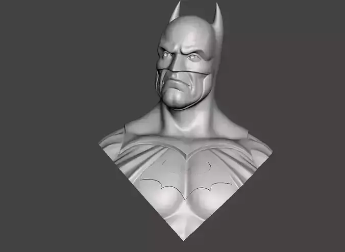 Batman bust 3d model with base for 3d printing 