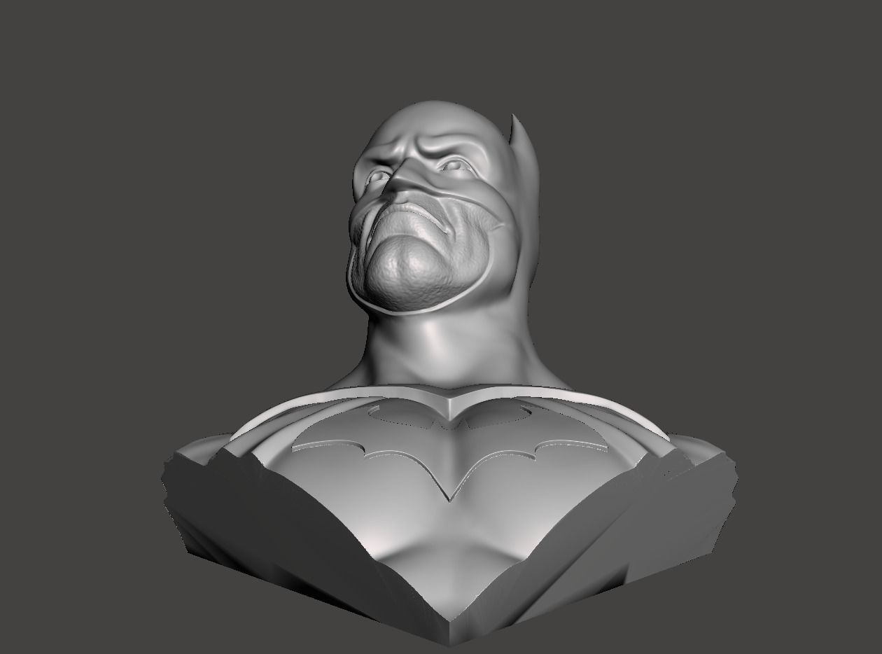 Batman bust 3d model with base for 3d printing  3D print model_1