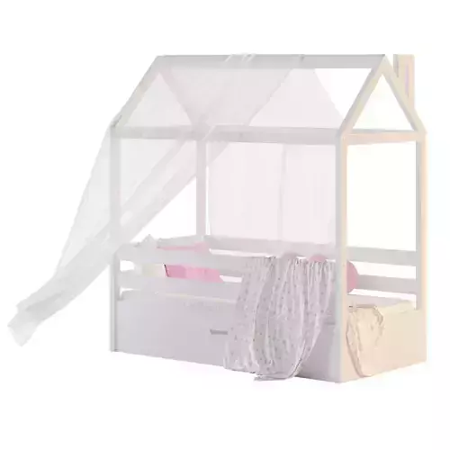 Childrens bed house Brunet - Solid Beech 02 3D model