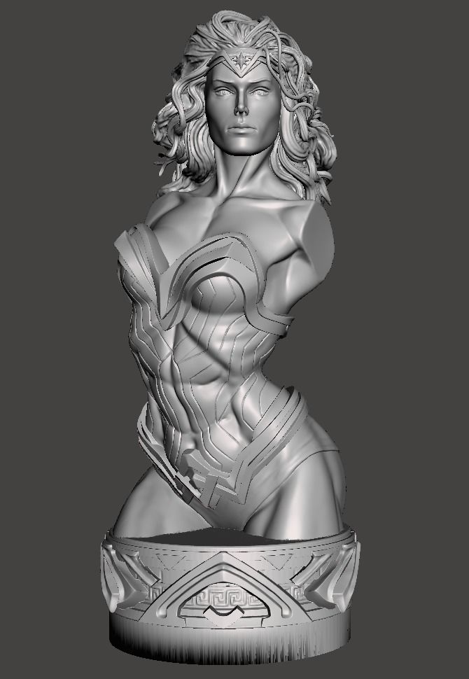 wonder women bust bust 3d model for 3dprinting  3D print model_1