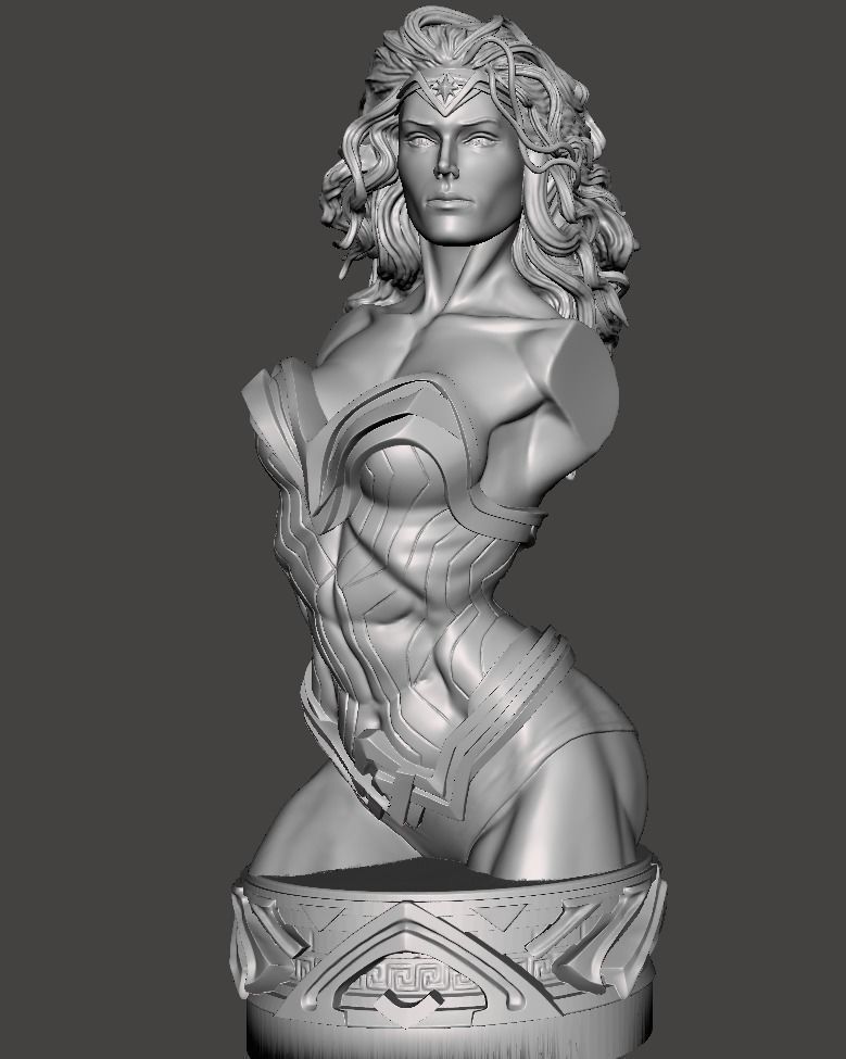 wonder women bust bust 3d model for 3dprinting  3D print model_5