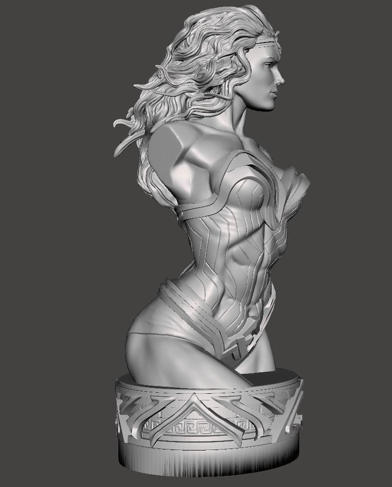 wonder women bust bust 3d model for 3dprinting  3D print model_4